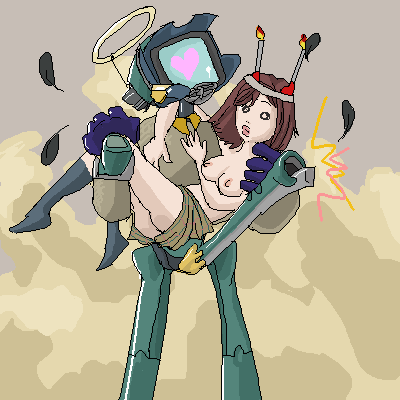 breasts bridal_carry canti female flcl human machine male mamimi_samejima robot tagme