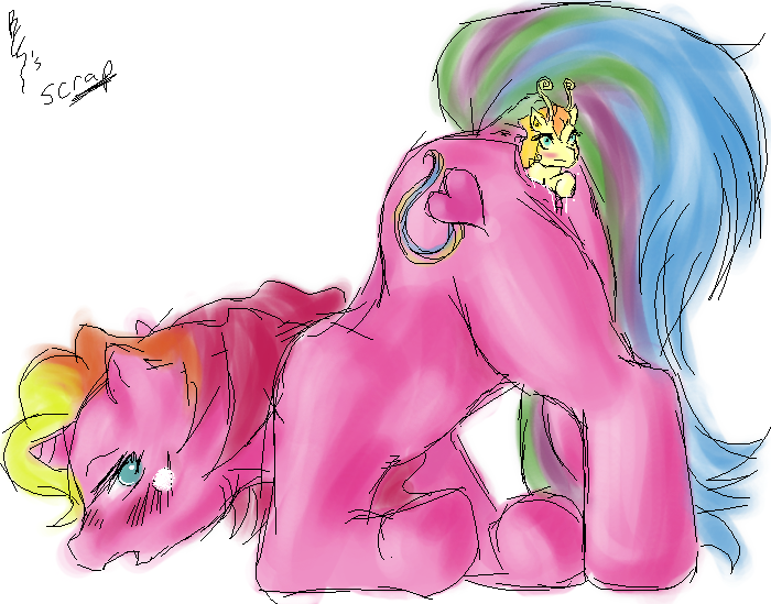 a_very_pony_place antennae anus bcs breezie_(mlp) equine fairy feral furry furry_only micro my_little_pony pussy rainbow_hair rarity_(mlp) straight_hair unbirthing unicorn vaginal_insertion vore what