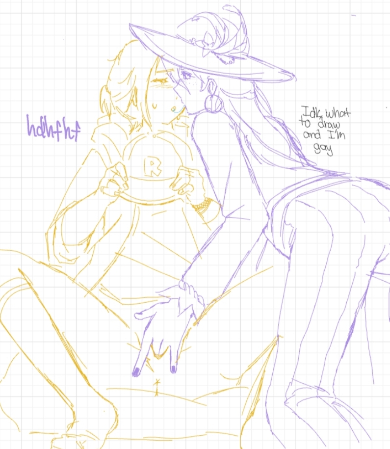 2d, 2girls, anus, block tales, bottomless, calypso (block tales), clothed, colored outline, feet, female, female only, female/female, fingering, hdhfhf, legs spread, lesbian, lesbian couple, looking at partner, player (block tales), pussy, roblox, roblox game, robloxian, saliva string, self upload, sketch, tagme, thighs, whiteboardfox, yuri