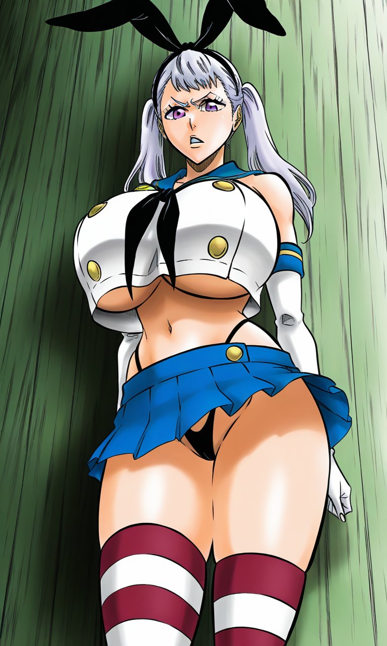 1girls, ai generated, big breasts, black clover, cursed21miko, curvy, curvy female, curvy figure, female only, huge breasts, kyoru189, light skin, light-skinned female, noelle silva, silver hair, solo, solo female, tite kubo style, twintails