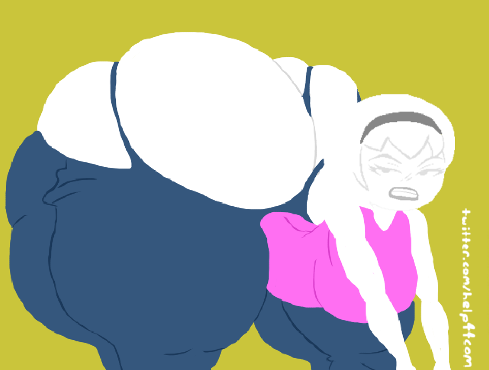 1girls, ass, ass expansion, big ass, bottom heavy, breasts, clothing, female, help44com, homestuck, huge ass, hyper, hyper ass, jeans, large ass, ripped clothing, rose lalonde, solo, solo female