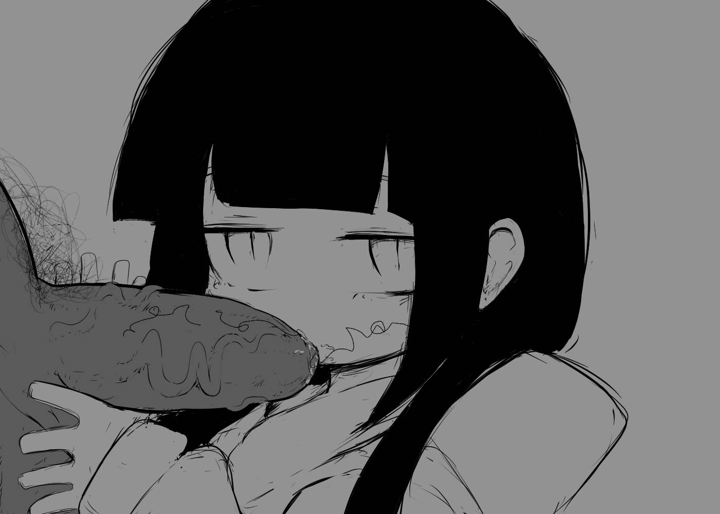 1girls, fellatio, inabakumori, kawaiikittychan, nekosatsu1, osage-chan, penis, tagme