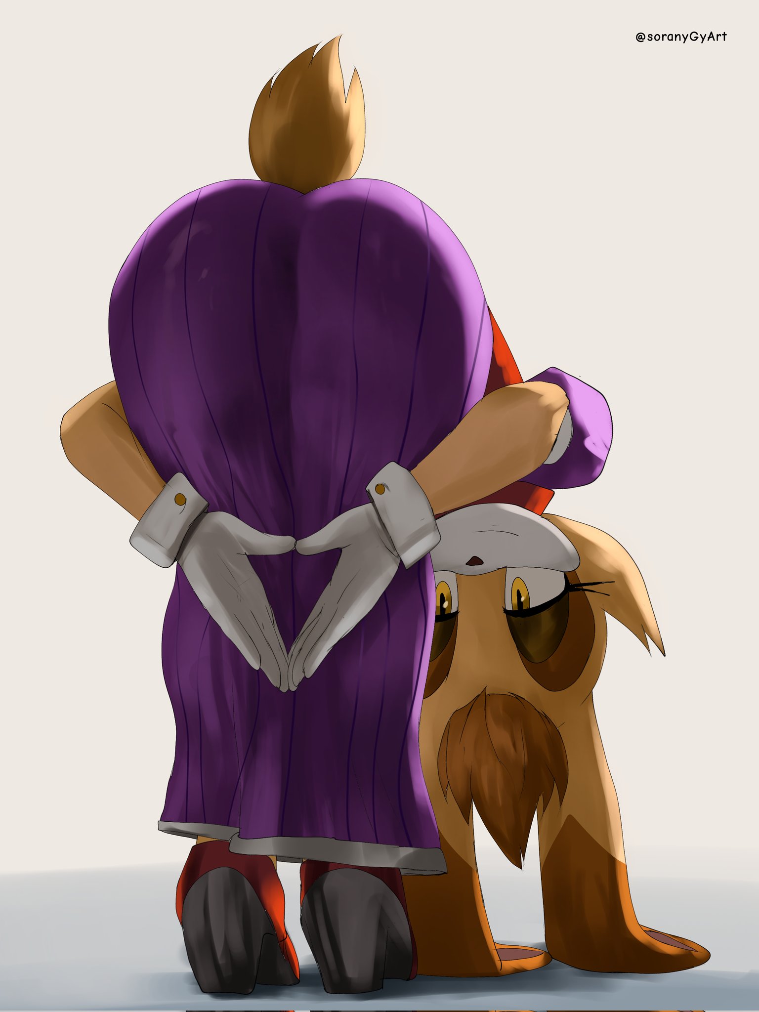 1girls, anthro, anthro focus, anthro only, ass, ass focus, ass in dress, bent over, big ass, bunny ears, bunny girl, bunny tail, dress, eyelashes, female, female focus, female only, fur, humanoid, leaning forward, long eyelashes, milf, pose, posing, praise da booty (meme), rabbit, rabbit ears, rabbit humanoid, rabbit tail, sega, simple background, solo, solo female, solo focus, sonic (series), sonic the hedgehog (series), soranygy, tail, trend, vanilla the rabbit, white background, yellow eyes