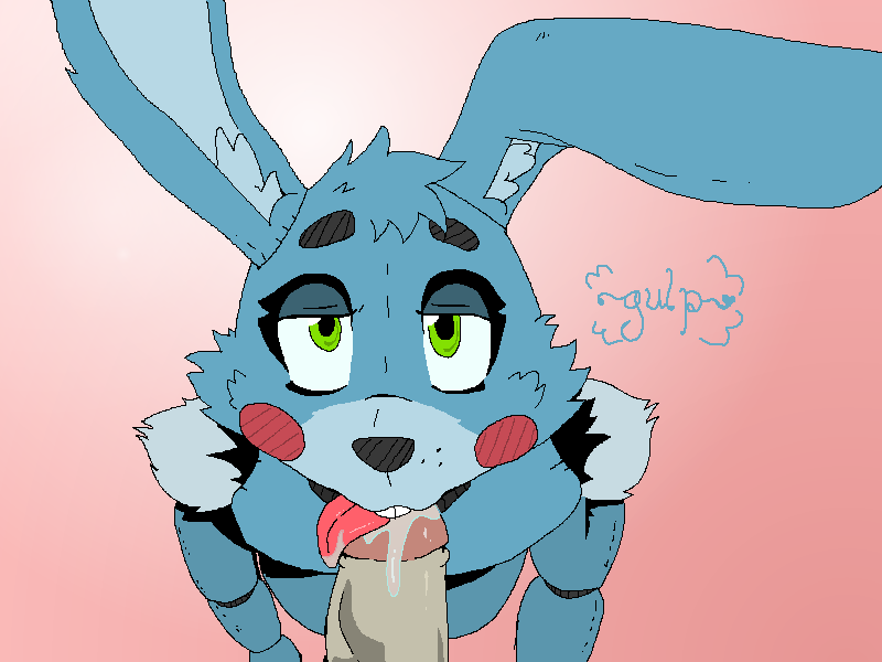 animatronic blue_fur blush buckteeth faceless_male fellatio five_nights_at_freddy's five_nights_at_freddy's_2 fur gay ghost_(artist) green_eyes heart lagomorph machine male mammal oral pink_background rabbit robot saliva sex simple_background teeth tongue tongue_out toy_bonnie_(fnaf) video_games yaoi