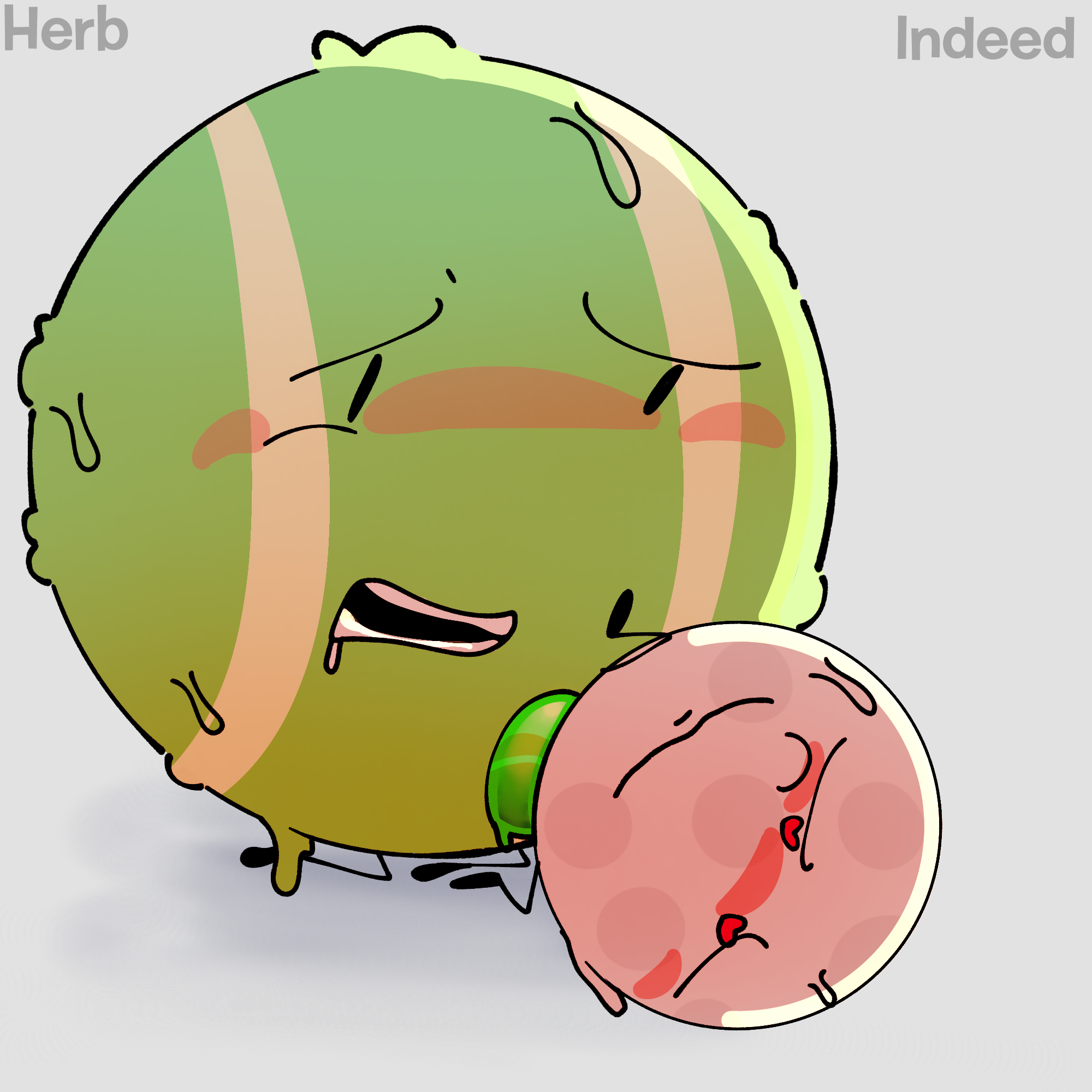 1boy, armless, battle for dream island, blush, dominant female, female, golf ball (bfdi), gray background, heart eyes, male, object show, object show community, object shows, size difference, submissive male, sweat, tennis ball (bfdi), tentacle, tentacle sex