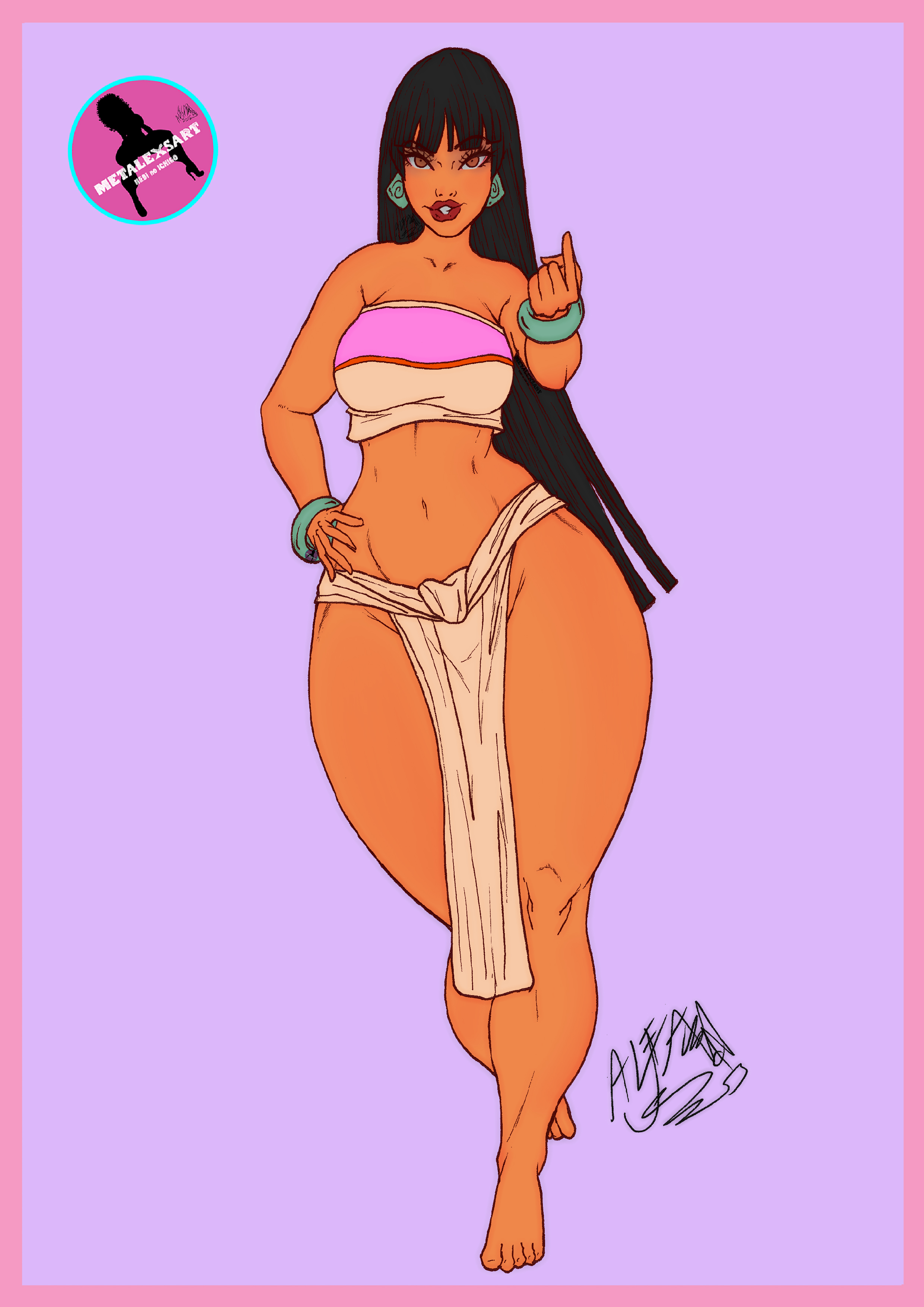 1girls, barefoot, big ass, brunette girl, chel, chel (the road to el dorado), dreamworks, fanart, female, female only, long hair, metalexsart, morena, native american, solo, the road to el dorado, thicc, thicc thighs, waifu