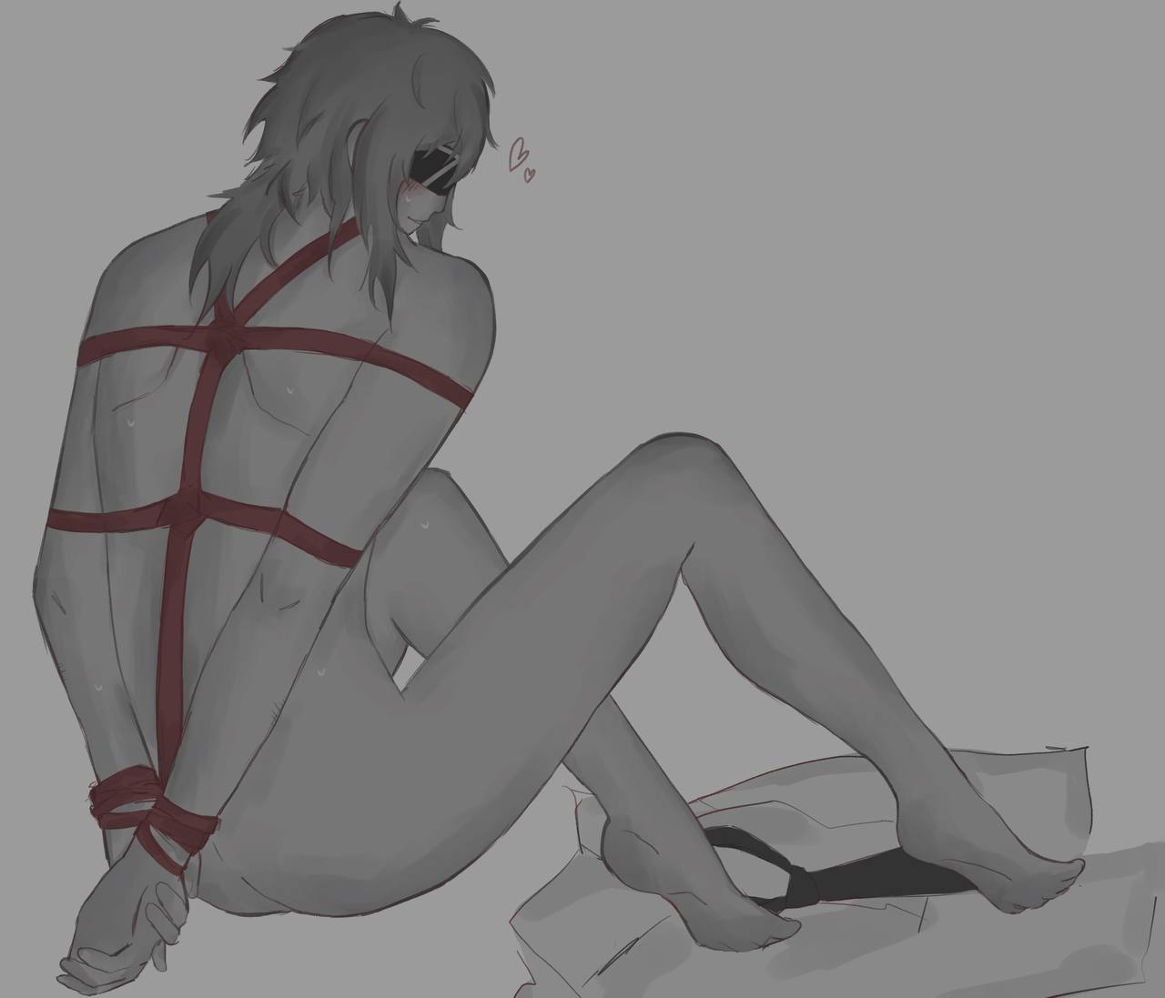 1boy, ass, bondage, chance (forsaken), clothes on floor, feet, forsaken (roblox), hasefin, nude, roblox, roblox game, robloxian, tagme, thighs, tied up