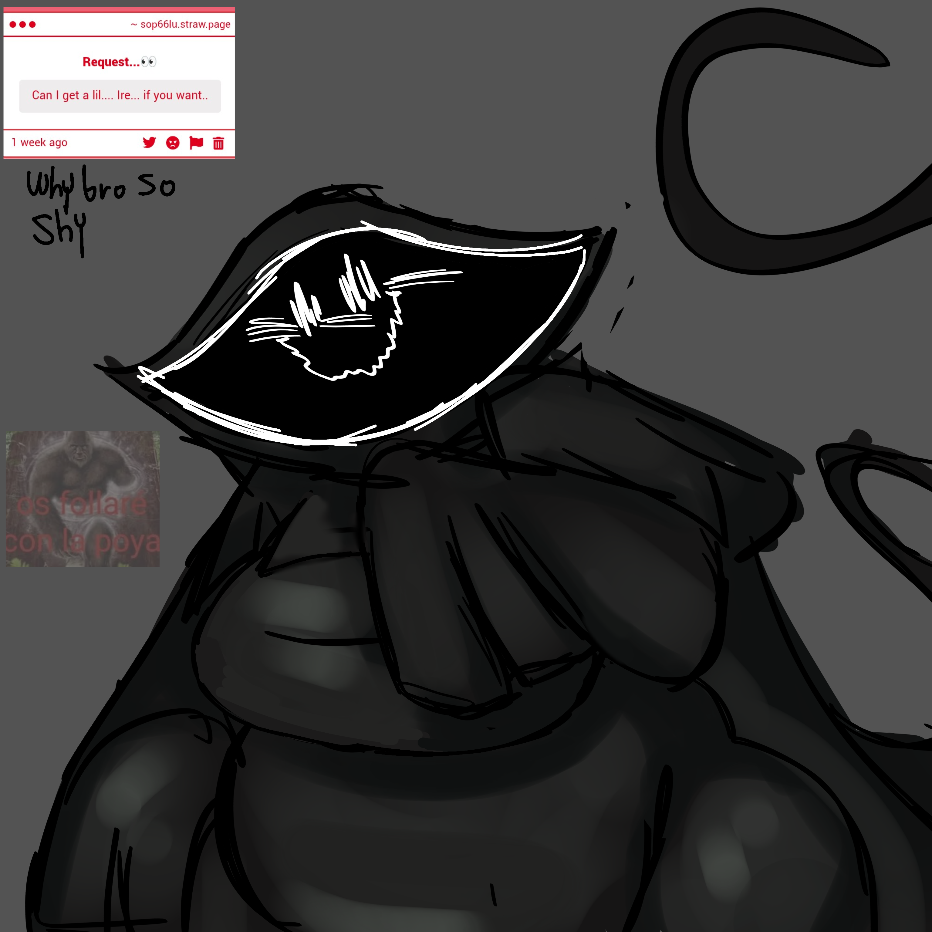 black body, female, ghost, grace (roblox), ire (grace), meme in the background, non sexual, request, roblox, roblox game, self upload, simple background, simple coloring, simple shading, sop.66, strawpage request, tagme