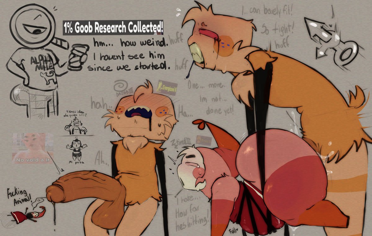 2boys, ass bigger than head, beige body, beige fur, black cum, blushcrunch studio, blushing, blushing profusely, crying, crying with eyes open, dandy's world, dandys world, dialogue, fat ass, gay, goob (dandy's world), hi res, hyper, hyper ass, hyper balls, klabrutal, moaning, multicolored body, multicolored fur, piiure, pink body, plapping, plapping big butt, probably stinks, red body, red eyes, roblox, roblox game, rodger (dandy's world), shrimpo (dandy's world), small tail, speech, tan body, tan fur, tears, text, text bubble, twisted goob (dandy's world)