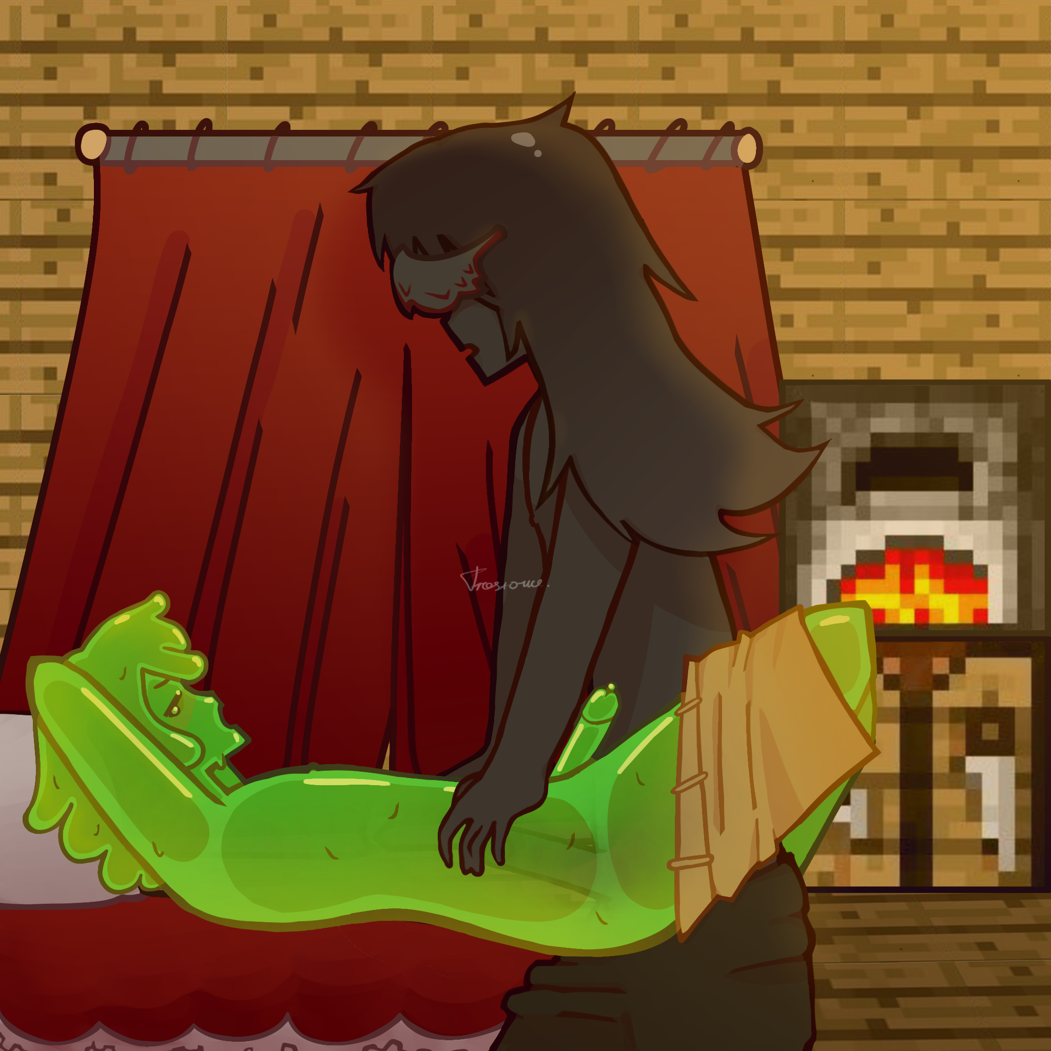 artist name:prostovee, avery the mayo, averythemayo, cock, d3rlord3, erection, green hair, green skin, half-dressed, im not rlly good at tags, long hair, mcyt, minecraft, minecraft arg, minecraft youtubers, penis, searching for a world that doesn't exist, searching for a world that doesnt exist, short hair, slime, slime boy, tears, twitch, twitch streamer, twitch.tv, twitter, twitter username, wings on head, youtube, youtuber, youtubers