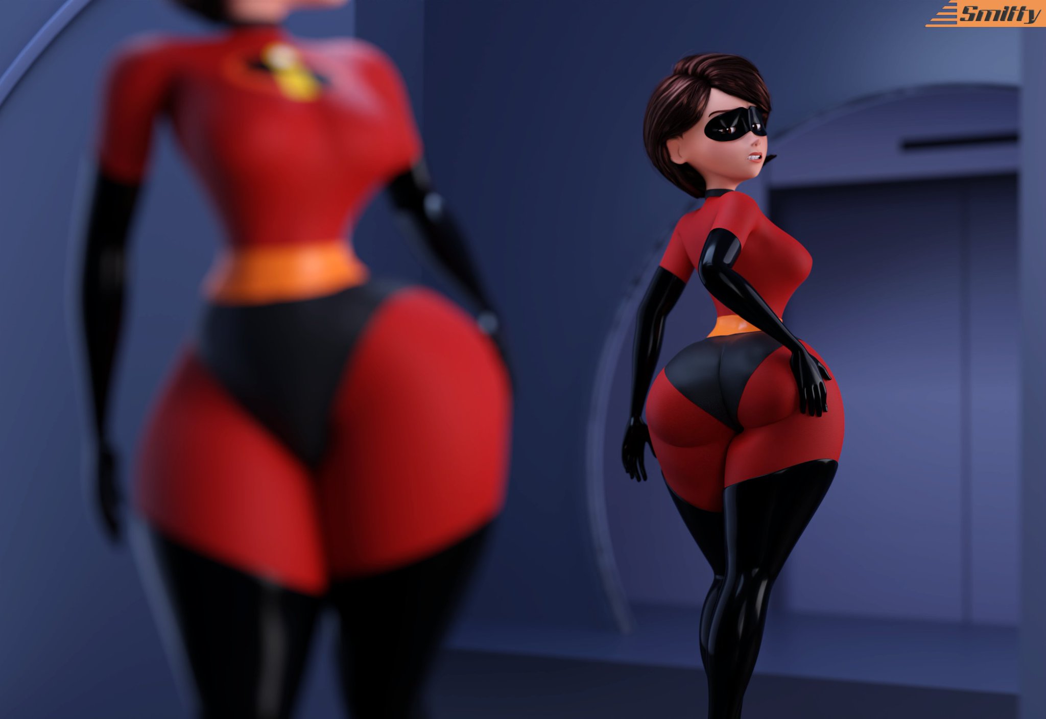 1girls, 3d, 3d (artwork), ass, ass focus, big ass, big butt, big thighs, blender, breasts, brown eyes, brown hair, bust, busty, checking out self, chest, curvaceous, curvy, curvy figure, disney, elastigirl, elastigirl ass redraw, female, female focus, female only, hartman hips, hazel eyes, helen parr, helen's ass check, hero, hero costume, heroine, hi res, high quality, high resolution, highres, hips, hourglass figure, huge ass, large ass, legs, light skin, light-skinned female, looking at own ass, looking back, low res, mature, mature female, milf, mirror, mirror reflection, mother, pixar, pixar mom, png, slim waist, smitty34, solo, solo female, superhero, superheroine, tagme, the incredibles, thick, thick ass, thick hips, thick legs, thick thighs, thighhighs, thighs, tight clothing, tight fit, voluptuous, voluptuous female, waist, wide hips, wide thighs