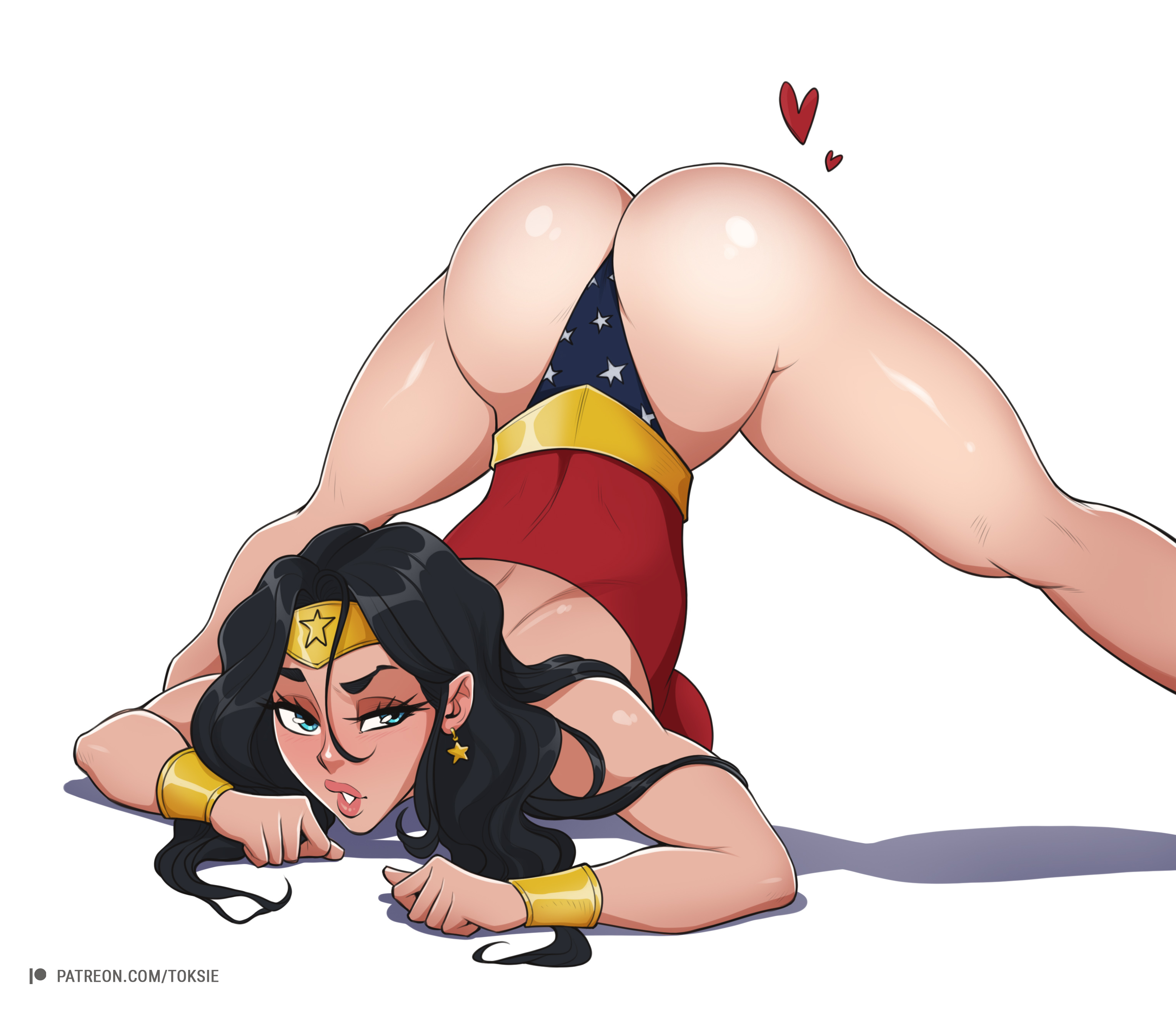 1girls, amazon, ass, ass focus, ass up, big ass, black hair, blue eyes, bracelet, clothed, dc, dc comics, diana of themyscira, diana prince, earrings, exposed hips, eyelashes, favorite, female, female only, hip cleavage, huge ass, jack-o pose, jackochallenge, leotard, long hair, meme, plain background, pouty lips, shiny ass, shmoxi, solo, spread legs, superheroine, tagme, thick thighs, thighs, thong leotard, tiara, toksie, white background, wonder woman, wonder woman (series)