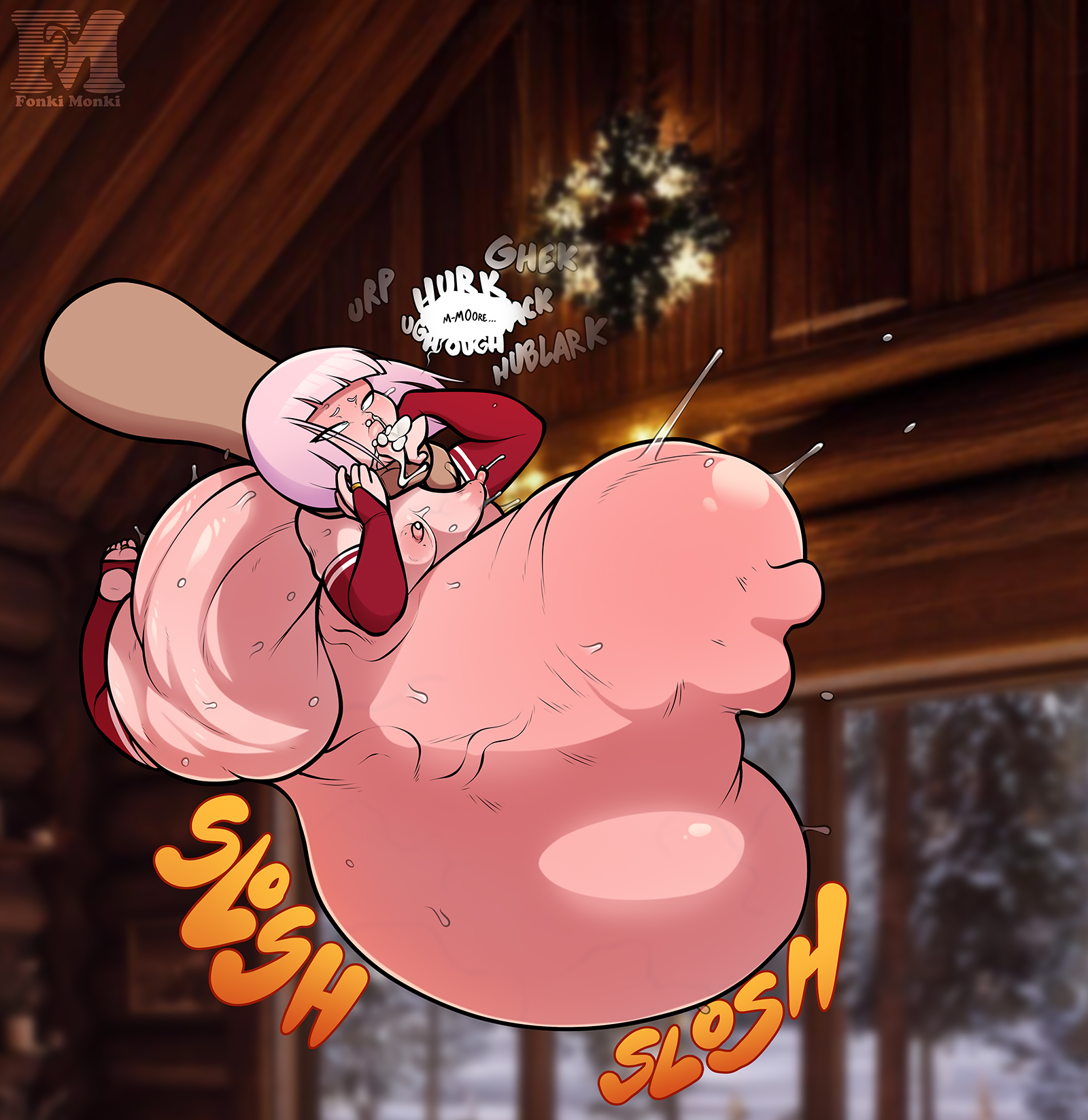 ahe gao, bangs, big ass, big butt, big penis, bikini, blue eyes, bob cut, cellulite, choker, christmas outfit, chubby, collar, cum, cum through, cum through mouth, erect nipples, excessive cum, fonkimonki, gigantic ass, gigantic butt, gigantic penis, gigantic thighs, gloves, hairy armpits, huge ass, huge butt, huge cock, hyper, impossible fit, jill (fonkimonki), large ass, penis awe, penis expansion, penis growth, pink hair, ridiculous fit, shortstack, small breasts, stomach bulge, sweating, sweaty, thick, thick ass, thick legs, thick lips, thick thighs, thighhighs, tight clothes, tight clothing, voluptuous, wide hips, wide thighs