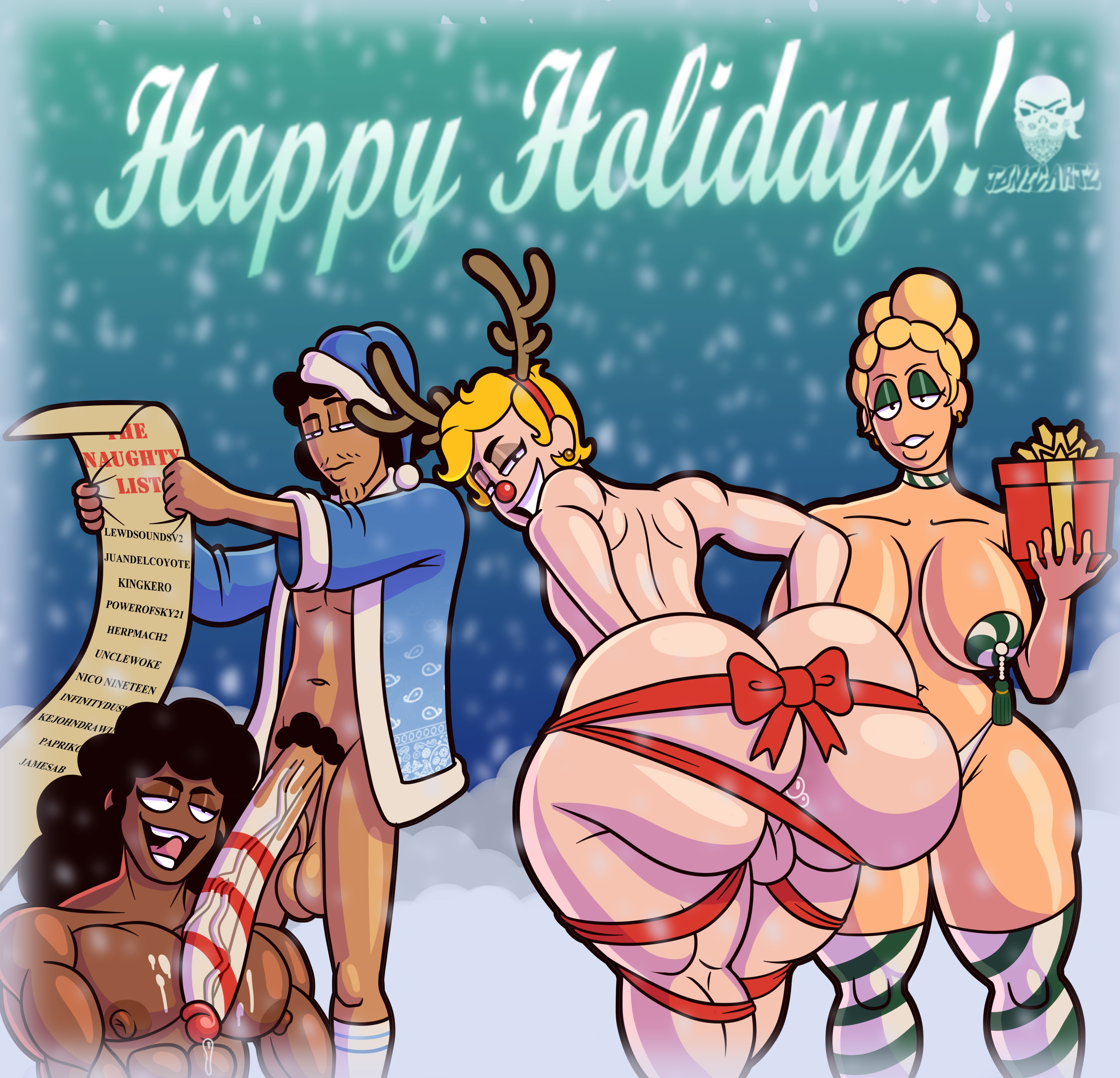 angel amakir, big ass (male), big penis, boobs, cripto, femboy, gay, huge ass, huge butt, lawrence jameson, naomi collins, tonicartz