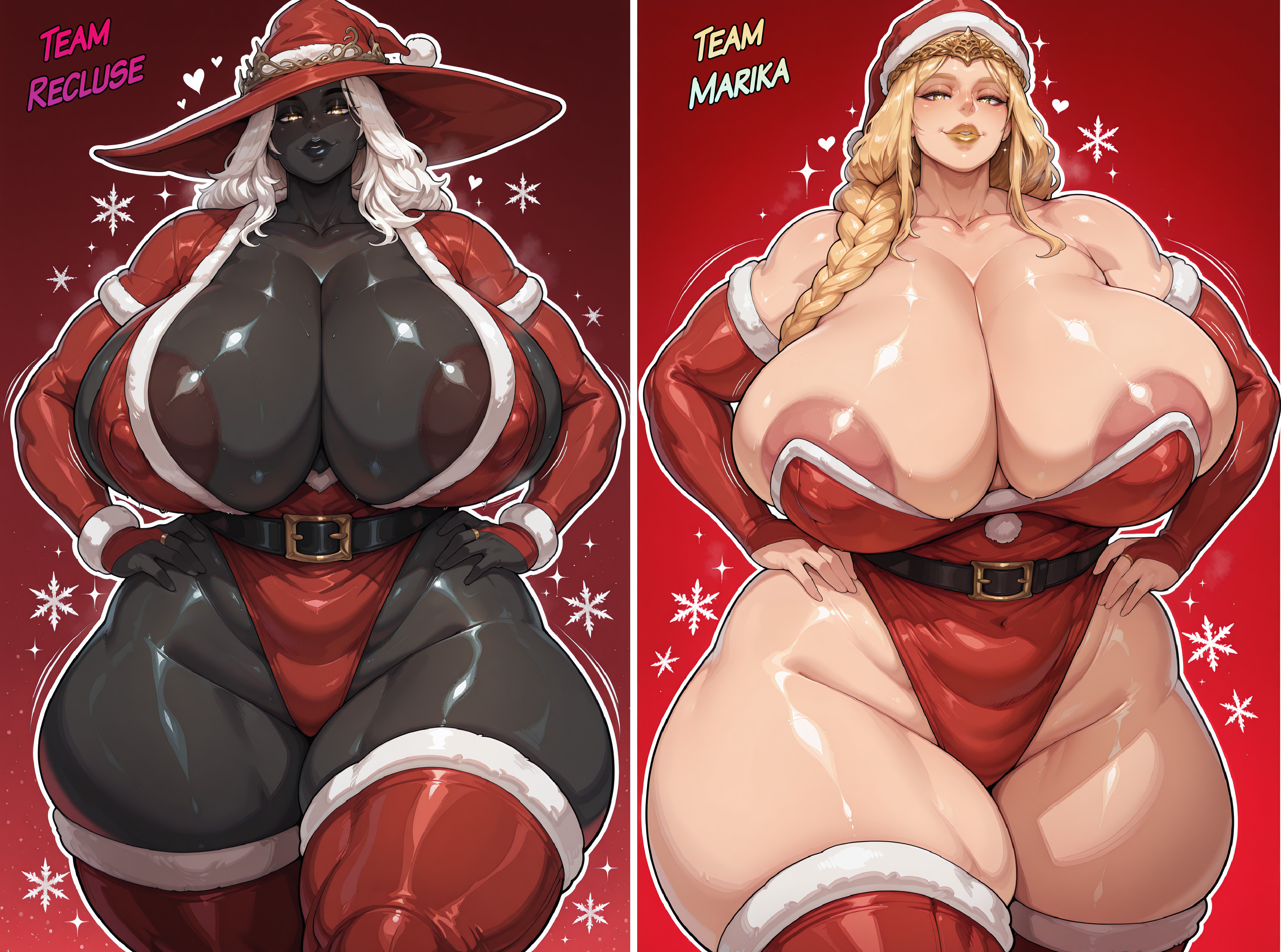 ai generated, blonde female, blonde hair, blonde hair female, blonde-haired female, breasts bigger than head, elden ring, female, female only, female thick thighs, queen marika the eternal, recluse (elden ring), recluse (nightreign), tagme, yashugai, yellow hair, yellow hair female