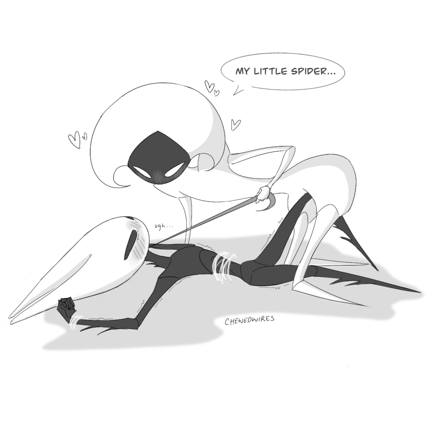 chewedwires, hollow knight, hornet (hollow knight), lace (hollow knight), silksong, yuri