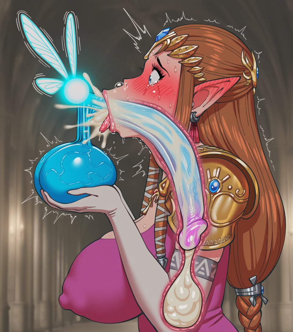 :>=, 1futa, 1girls, ai generated, ball with hyper features, balls, balls fondling, big breasts, big penis, blush, breasts, brown hair, crown, cum, cum in throat, cumming, deepthroat, fairy, fairy (zelda), fairy wings, fellatio, fellatio face, female, futanari, huge cock, long hair, long penis, navi, nintendo, ocarina of time, penis, pointy ears, princess zelda, sagging balls, saggy balls, slopborea, testicle grab, testicles, the legend of zelda, twilight princess, vein, veiny balls, veiny penis, x-ray, zelda (twilight princess)