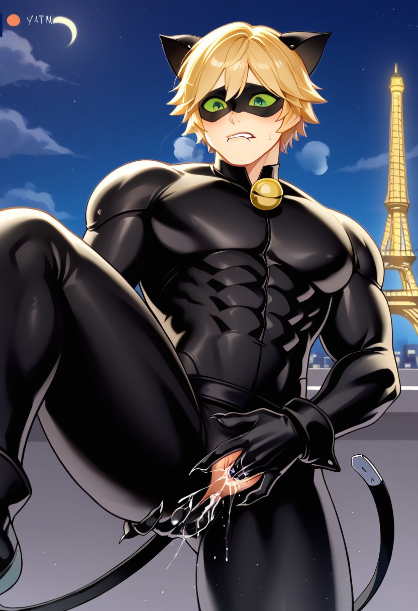 adrien_agreste ai_generated big_breasts cat_noir clothed clothing cum cum_in_ass cum_in_pussy cum_inside cuntboy fingering fingering_from_behind gay large_pecs male_only masturbation miraculous:_tales_of_ladybug_and_cat_noir muscular pussy pussy_juice self_fingering spandex spread_legs spread_pussy suit thick_thighs