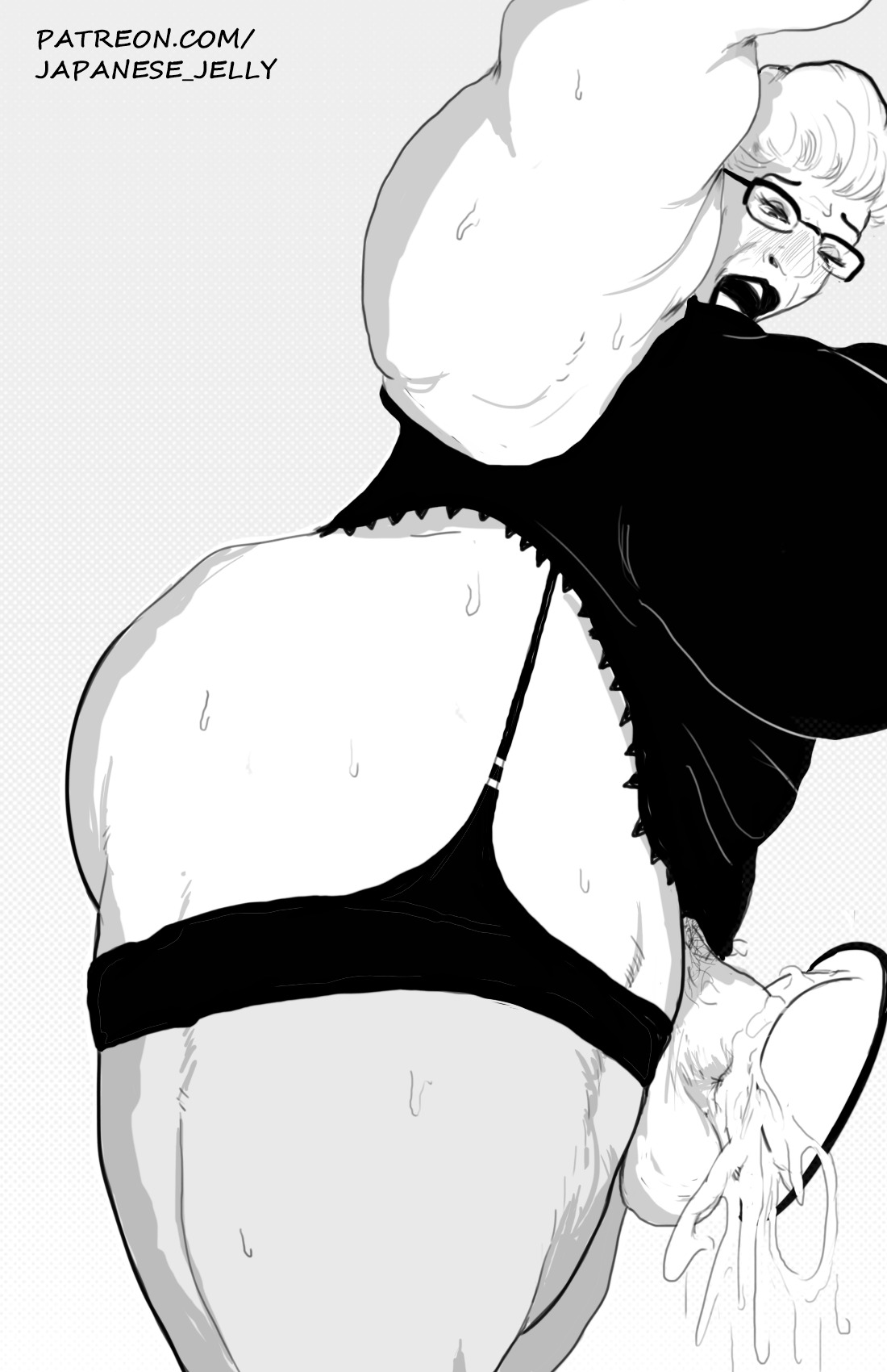 futa milf, futa on male, futanari, glory hole, intersex, japanese jelly, male, stuck in wall, ugly futa