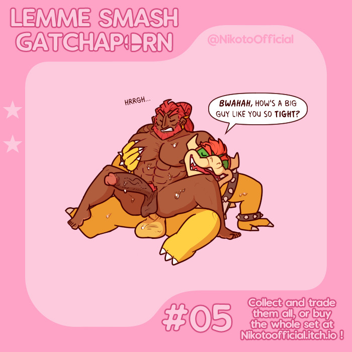 balls, boner, bowser, brown-skinned male, death battle, erection, ganondorf, ganondorf (tears of the kingdom), gay, male, male only, mario (series), nikoto all-stars smashing, non-human, nude, penis, tears of the kingdom, the legend of zelda