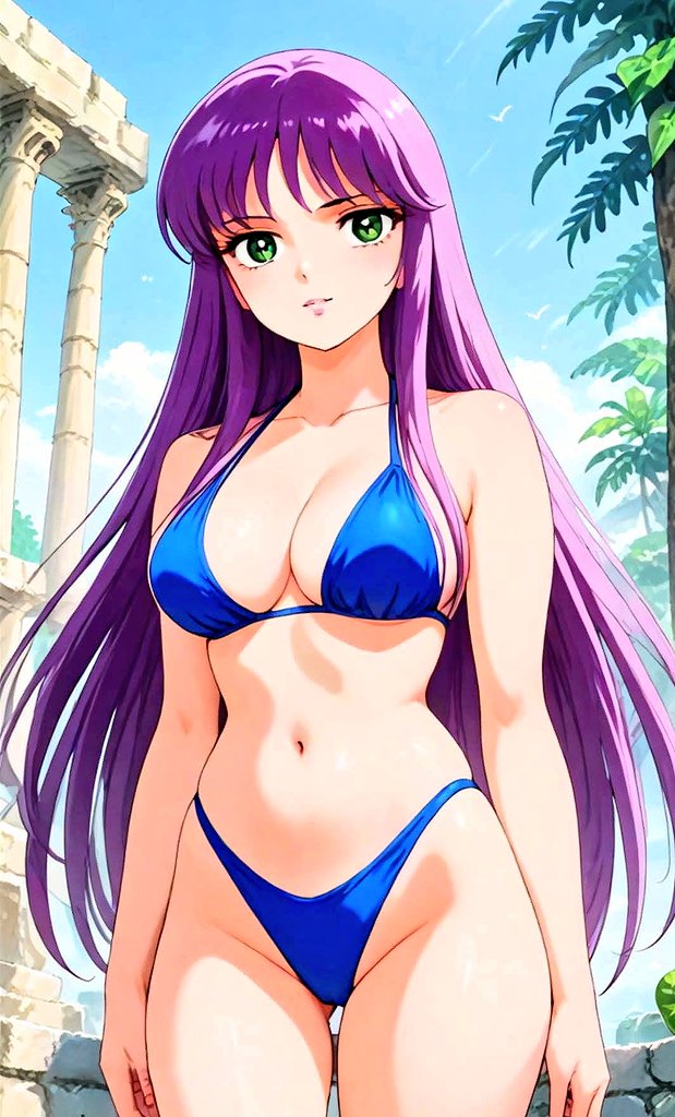 1girls ai_generated athena_(saint_seiya) blue_bra blue_panties bra breasts deity divine divinity female female_focus female_solo goddess green_eyes heroine legs long_hair looking_at_viewer panties purple_hair saint_seiya saori_kido shounen_jump shueisha solo solo_female solo_focus supporting_breasts thighs toei_animation very_long_hair weekly_shonen_jump weekly_shounen_jump