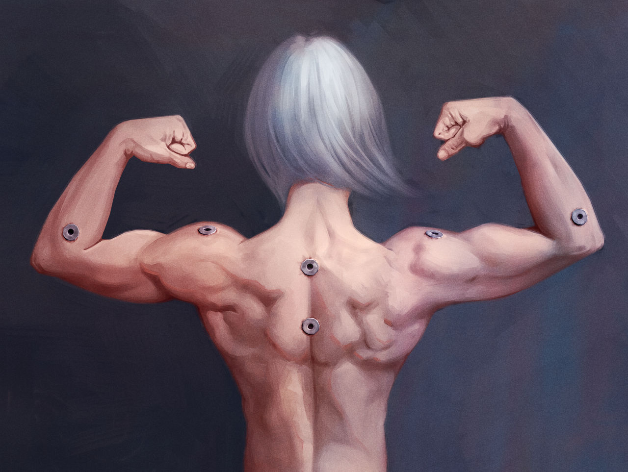 back_muscles berseriamakesart flexing muscular_female sister_of_battle