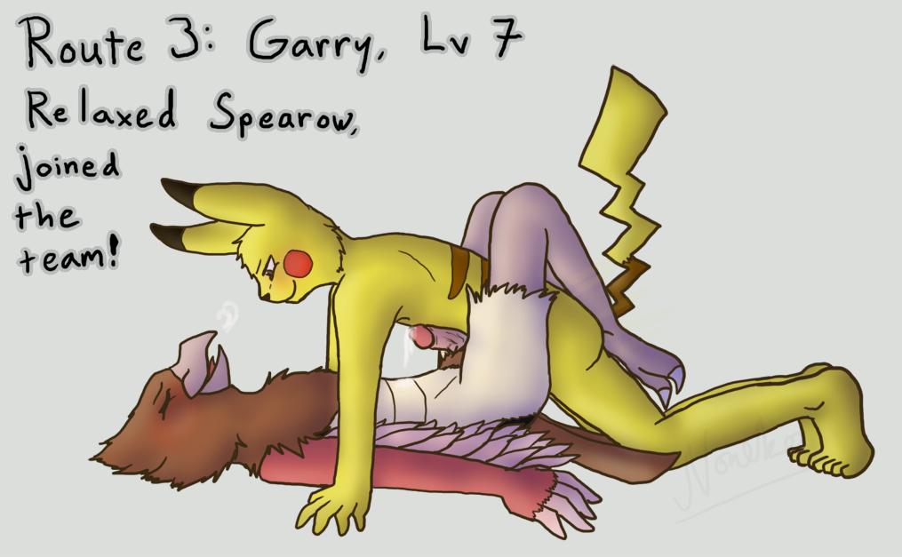 anthro furry male multiple_males nintendo no_humans nsfwlocke onisuzume pikachu pokemon spearow yaoi