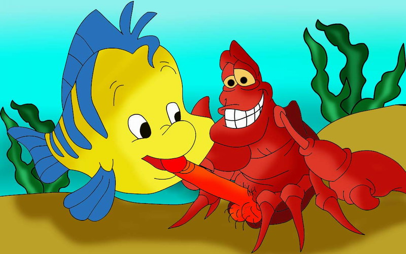 anthro crab disney fish flounder furry gay interspecies male/male male_only penis sebastian_(disney) the_little_mermaid yaoi yaoinami