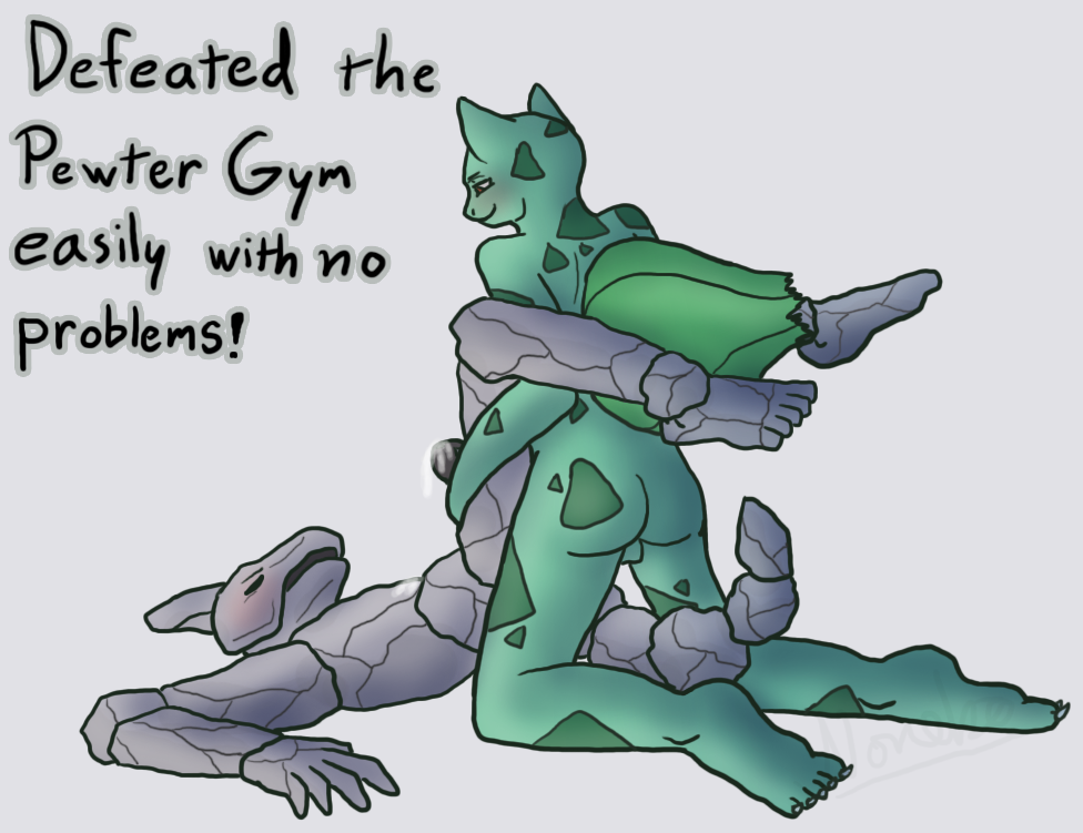 anthro bulbasaur english_text furry male multiple_males nintendo no_humans nsfwlocke onix pokémon_(species) pokemon pokemon_(species) pokemon_rgby yaoi