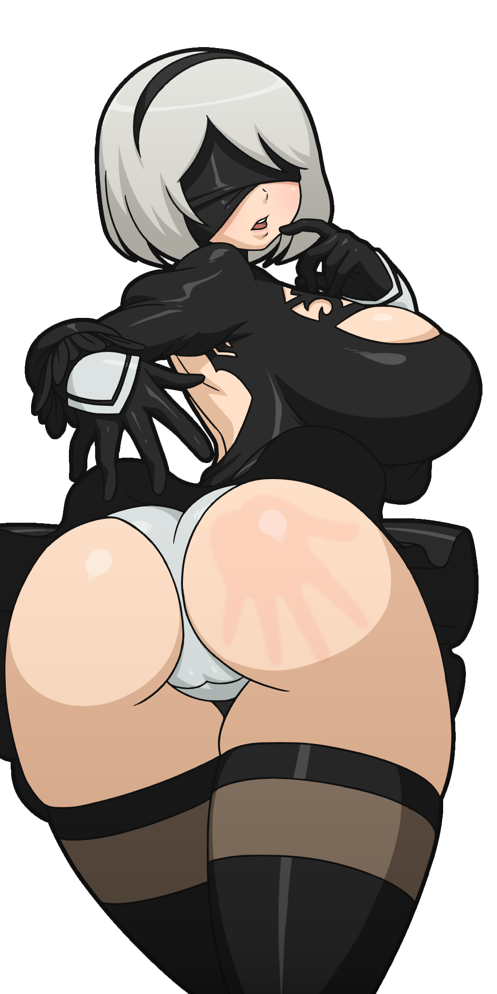 2d ass color colored female hand_print light-skinned_female light_skin manyakis nier:_automata pale-skinned_female pale_skin slap_mark tagme transparent_background upskirt wide_hips yorha_2b