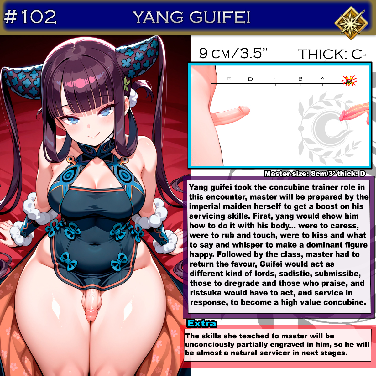 1futa, ai generated, breasts, character sheet, chinese clothes, comparing, comparing penis, english text, fate (series), fate/grand order, futa only, futanari, intersex, light skin, light-skinned futa, multiple penises, penis, qipao, sasakiwiwi, small penis, smile, solo, tagme, text, thick thighs, thighs, yang guifei (fate/grand order)