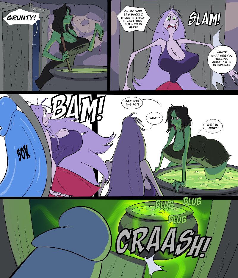 2girls, ass, banjo-kazooie, big ass, big breasts, breasts, bust, busty, chest, crossover, curvaceous, curvy, curvy figure, digital media (artwork), disney, disney villains, female, game over gruntilda, green body, green skin, green-skinned female, gruntilda, hips, hourglass figure, huge ass, huge breasts, john coffe, large ass, large breasts, legs, madam mim, mature, mature female, purple body, purple skin, purple-skinned female, rareware, slim waist, sorceress, the sword in the stone, thick, thick hips, thick legs, thick thighs, thighs, villain, villainess, voluptuous, voluptuous female, waist, wide hips, witch