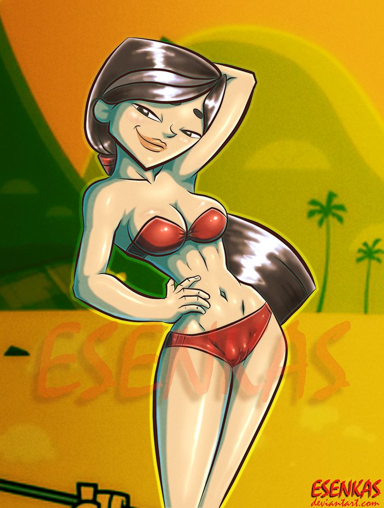 bikini cameltoe cleavage esenkas female heather_(tdi) solo total_drama_island watermark