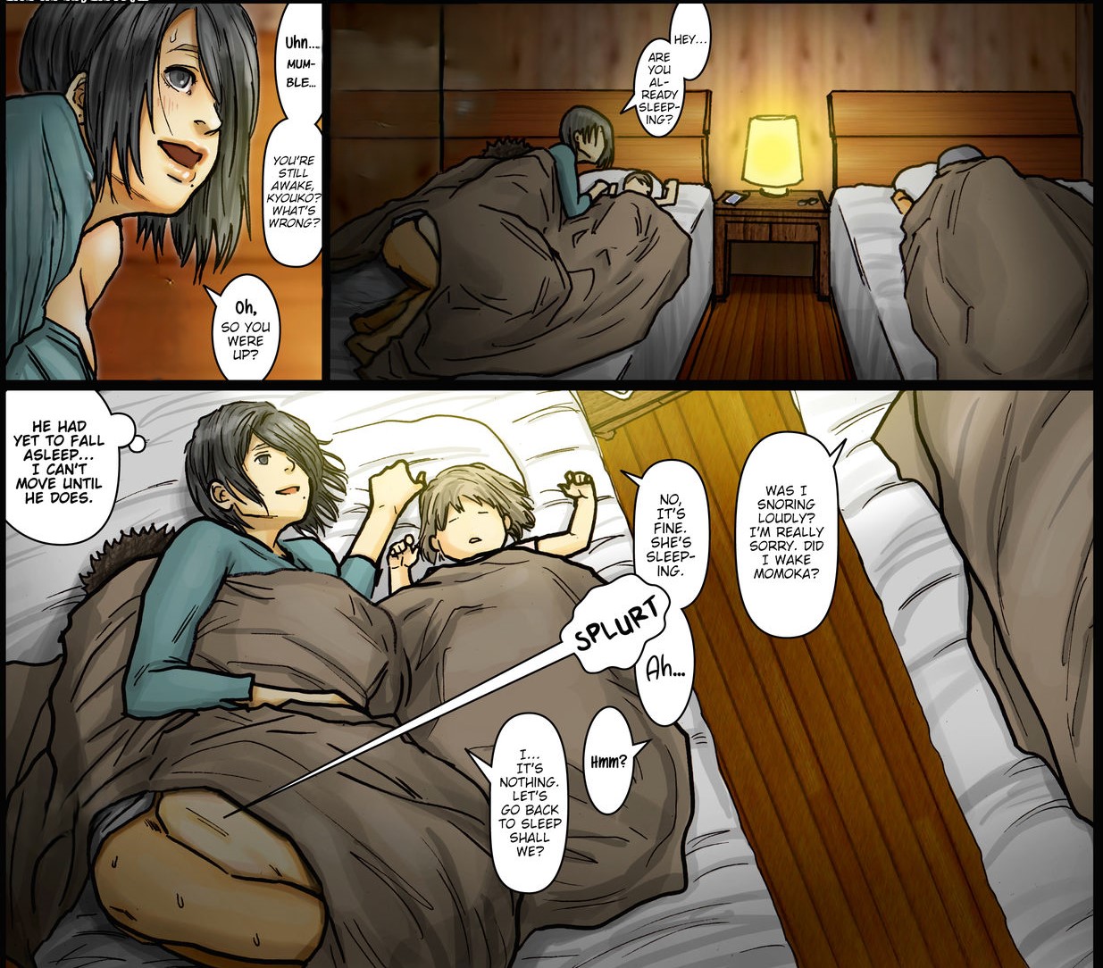 acting innocent, almost caught, bareback, cheating wife, clueless cuck, distraction, enjoying ropes of cum shooting into womb, hidden affair, husband around, kuroneko smith, loud ejaculation, mother and daughter, obaa-san no karada ga kimochi yosugiru kara, oblivious cuck, oblivious husband, penetrating wife pussy in front of her husband, pussy, reproductive hijack, risk of being caught, risk of discovery, sex next to sleeping husband, sneaky sex, stealth cuckolding, stealth impregnation, stolen womb, talking to cuck, talking to husband while getting seeded, unprotected ejaculation, unprotected sex, waiting for husband to sleep, while other asleep