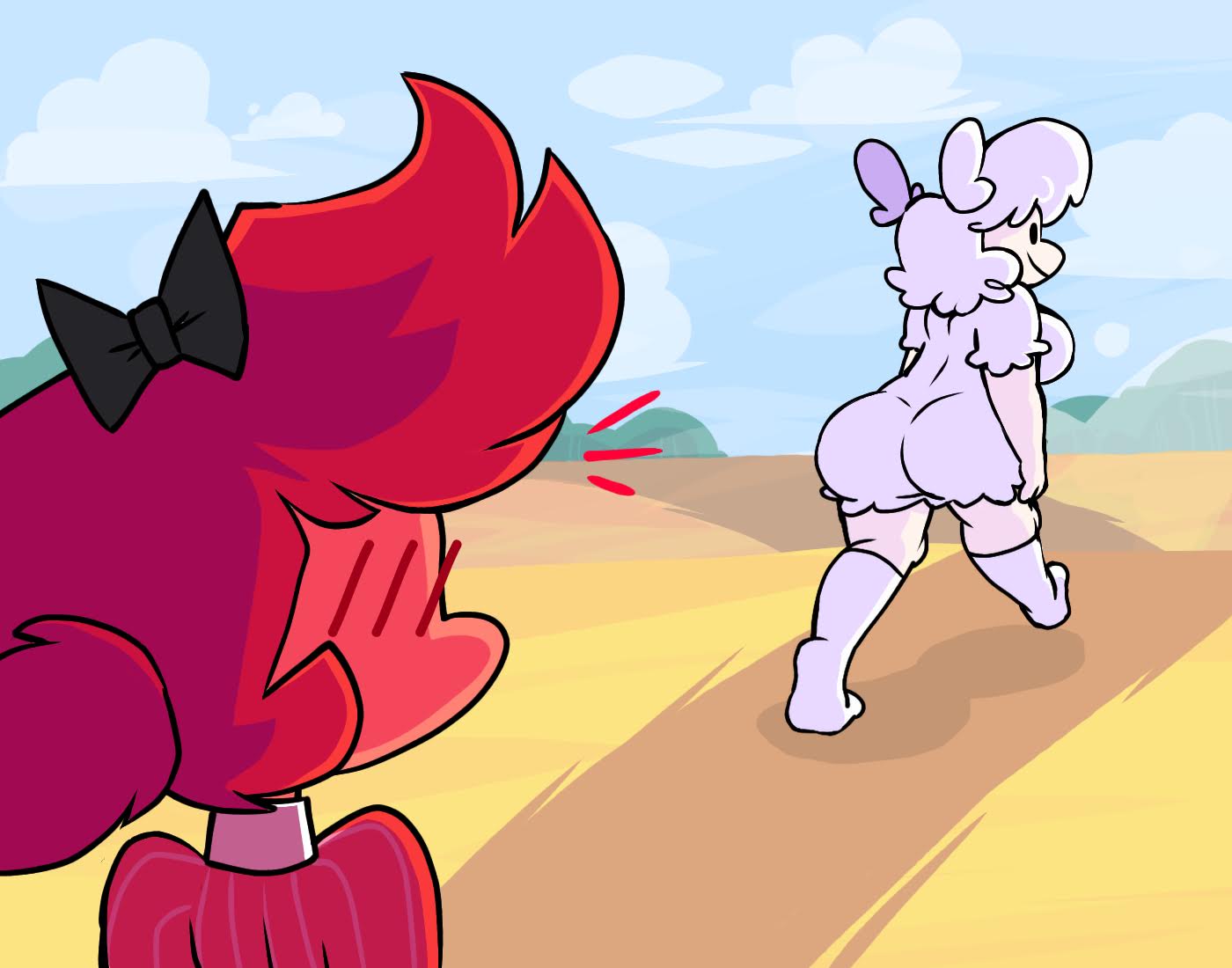 1girls, ambiguous gender, ass, battle for dream island, bfb, bfdi, bfdia, big ass, big breasts, blush, breasts, color, dress, female, humanized object show, mask, object show, object show community, object shows, pale skin, picknpull, pillow (bfdi), price tag (bfdi), red hair, socks, the power of two, tpot, white hair