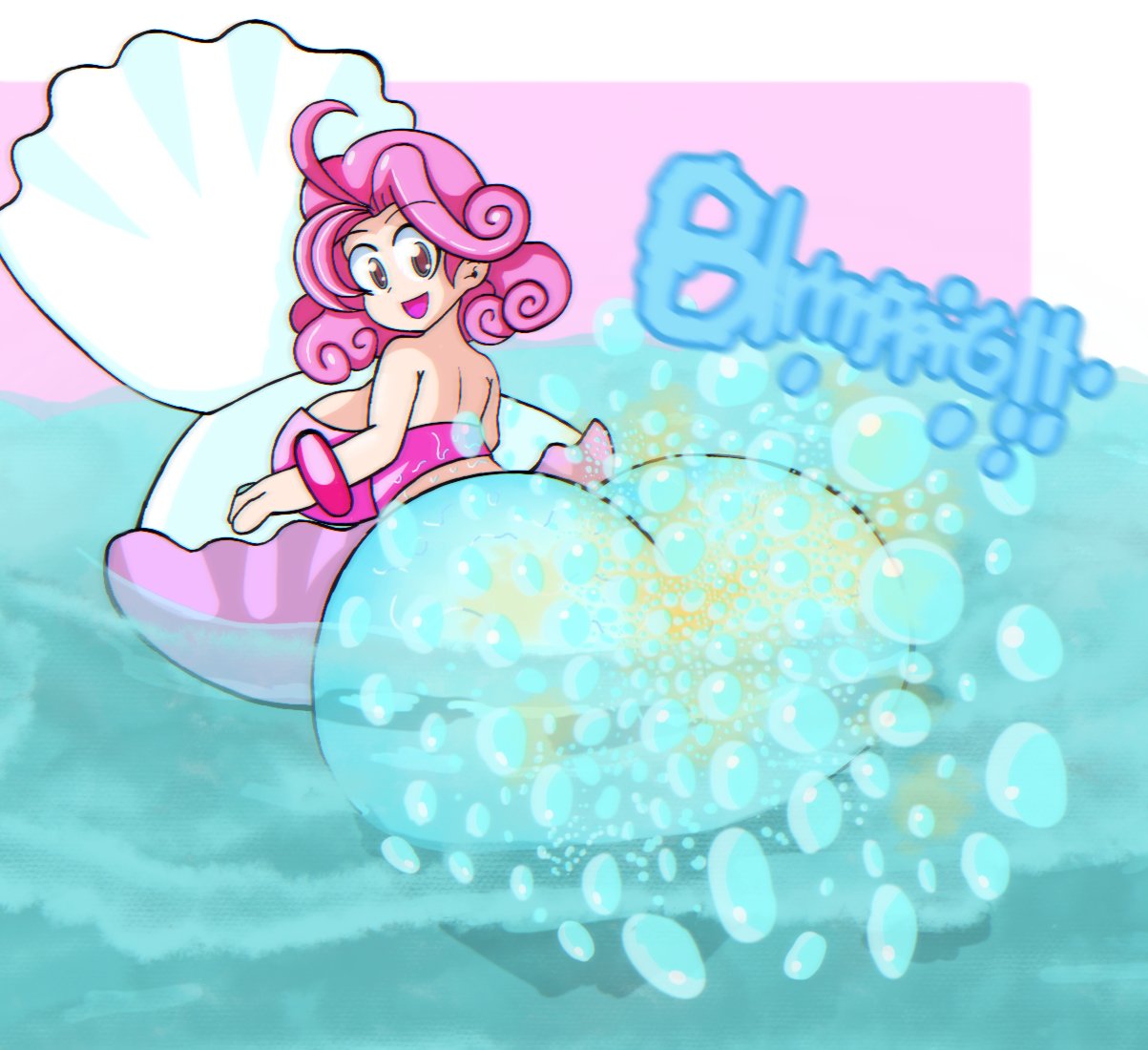 fart fart_bubbles fart_fetish mermaid mermaid_(starfy) mermaid_(the_legendary_starfy) mermaid_ass pink_hair the_legendary_starfy the_legendary_starfy_(series) underwater_fart zaemonbrap