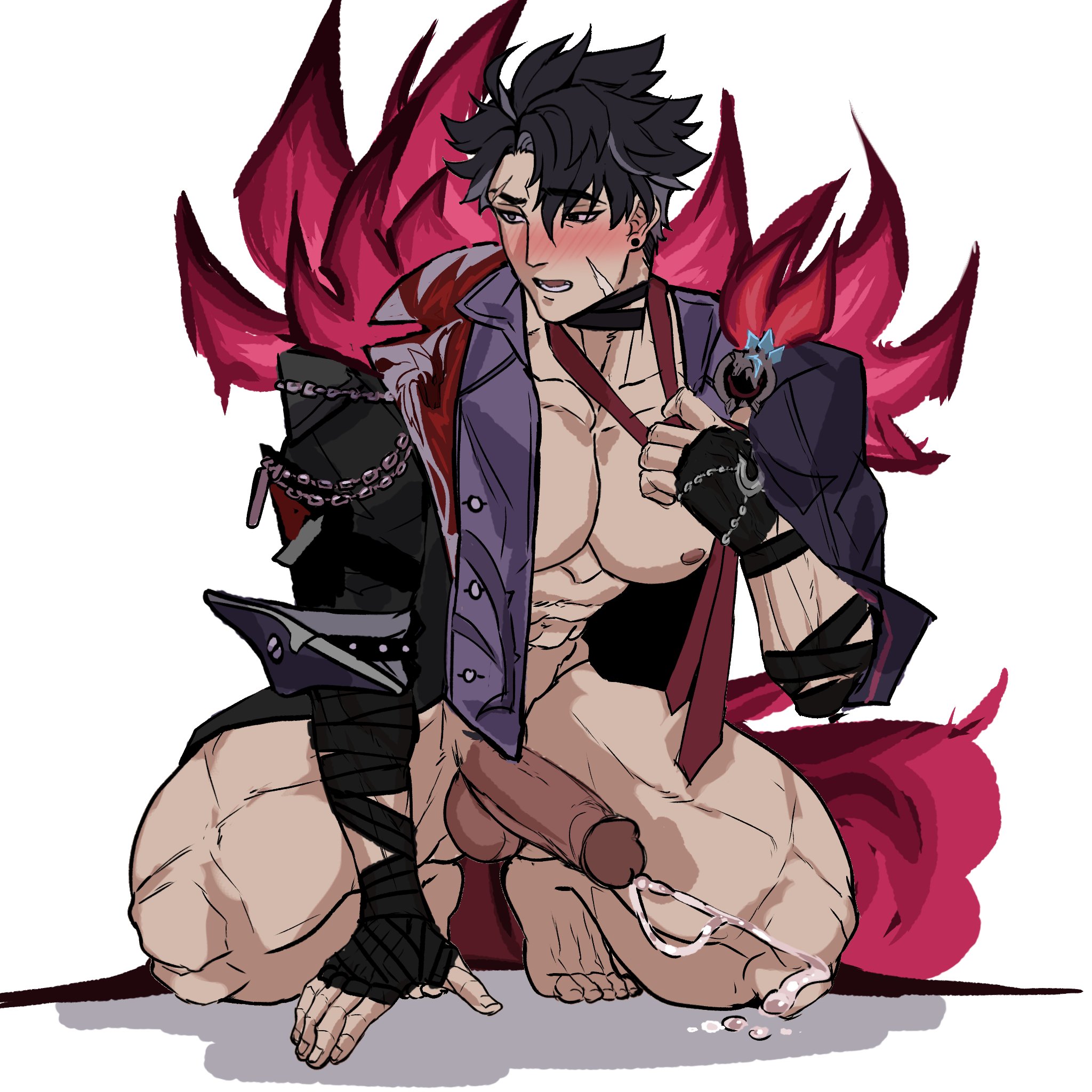 1boy, gay, gay male, genshin impact, genzonillablack, hoyoverse, male, male only, mihoyo, tagme, wriothesley (genshin impact), yaoi
