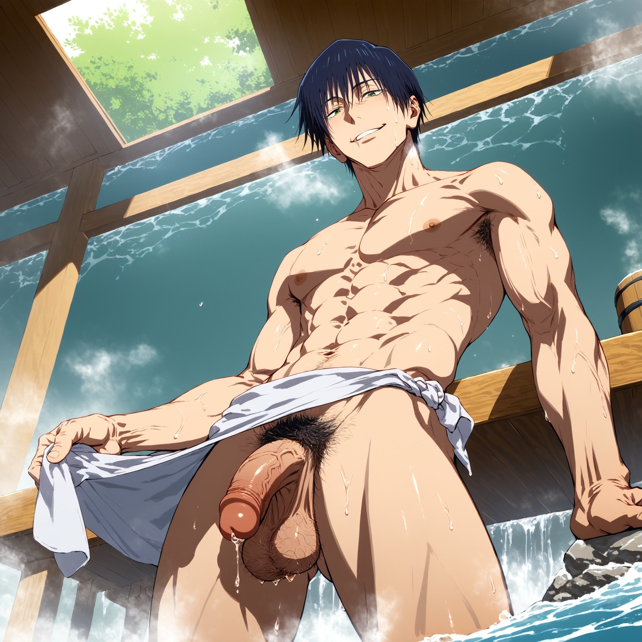 1boy, ai generated, gay, goldenfieldszho, jujutsu kaisen, male, male focus, male only, tagme, toji fushiguro, yaoi
