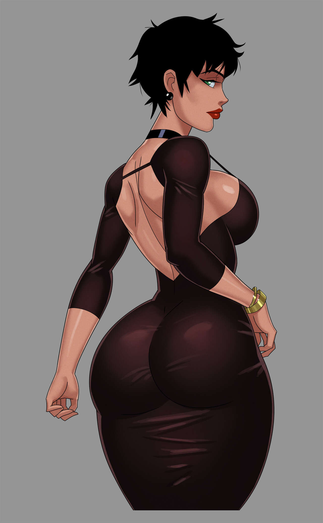 ass, bare back, batman (series), catwoman, dc, dc comics, dress, fat ass, female, selina kyle, sunsetriders7
