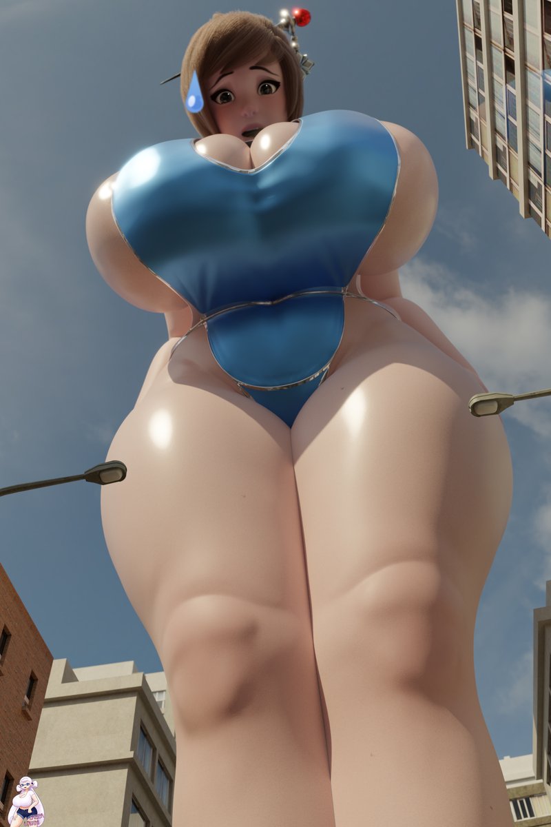 1girls 3d 3d_(artwork) asian asian_female big_breasts blizzard_entertainment breasts brown_hair brown_hair_female brunette_hair chinese chinese_female city clothed clothed_female female female_focus female_only giantess huge_breasts lazza_(artist) light-skinned_female light_skin looking_at_viewer mei_(overwatch) outside overwatch overwatch_2 shocked shocked_expression solo solo_female solo_focus video_game_character