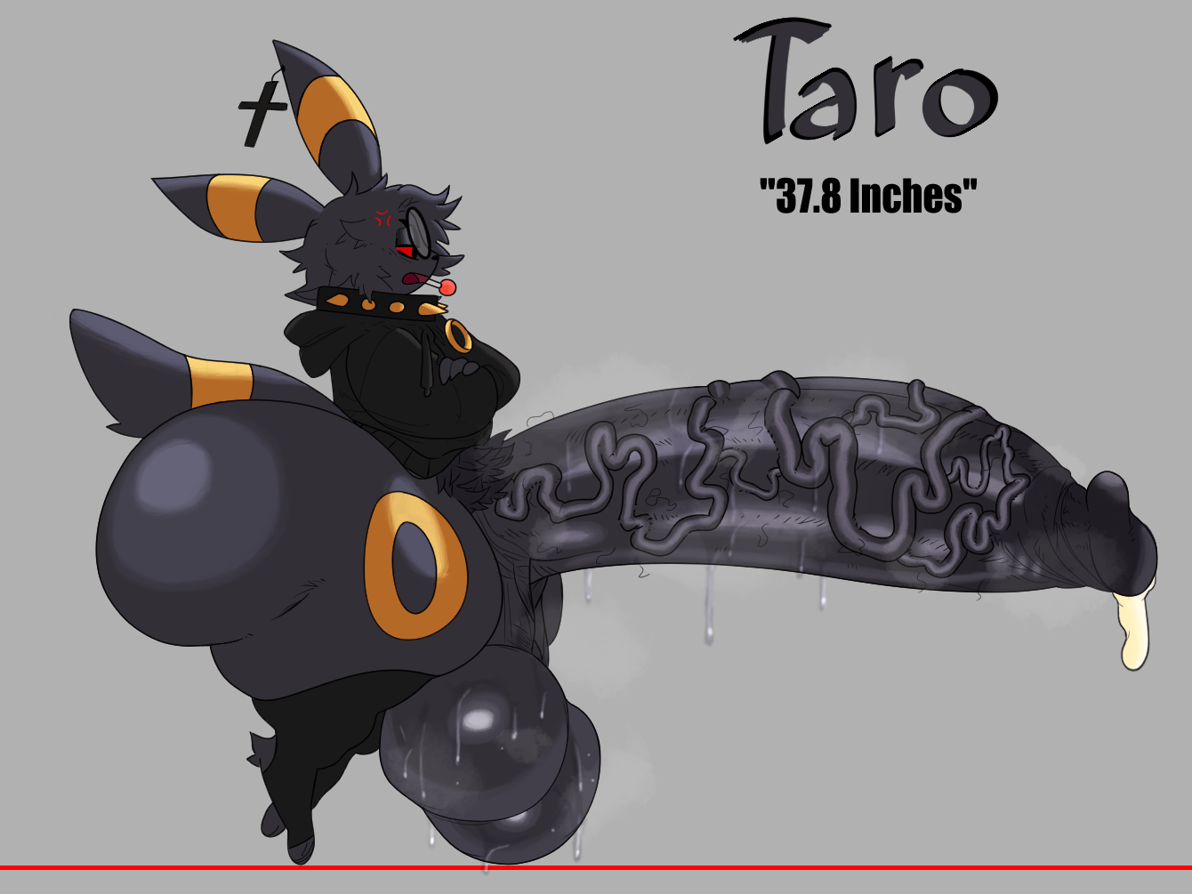 accessory, anthro, ass, balls, big balls, big butt, big penis, black body, black eyelids, black hair, black leggings, black legwear, black skin, bodily fluids, clothed, clothing, collar, colored, dark eyelids, digital media (artwork), ear piercing, eeveelution, eyewear, femboy, foreskin, furry, generation 2 pokemon, genital fluids, genitals, glans, glasses, glistening, glistening body, glistening eyelids, glistening skin, grey background, hoodie, huge balls, huge butt, huge cock, humanoid genitalia, humanoid penis, hyper, hyper balls, hyper genitalia, hyper penis, ic0nmon, leggings, legwear, male, mammal, musk, musk clouds, nintendo, penis, piercing, pokemon, pokemon (species), pubes, pubes exposed, red eyes, red sclera, retracted foreskin, runt, saggy balls, simple background, small but hung, smooth skin, solo, solo focus, spiked collar, spikes, sweat, tail, taro (evilpenislair), thick thighs, third-party edit, umbreon, unavailable at source, uncircumcised, vein, veiny penis, wearing glasses