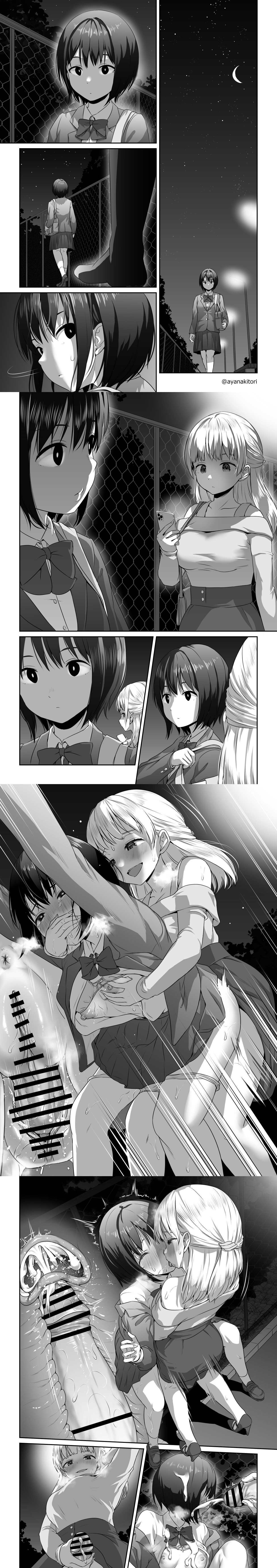 1futa, 1girls, 2d artwork, acting innocent, adult and teenager, adult female, alone, alternate version at source, alternate version available, arms around torso, arms around waist, artwork (digital), ayanakitori, behind another, big breasts, big penis, black and white, black hair, blonde hair, blush, blush lines, bra lift, bra removed, breast size difference, breasts, breasts out, circumcised, circumcised futa, clitoral futa, closing eyes, clothed sex, covering another's mouth, covering mouth, crying, cum in pussy, cum on breasts, cum on hair, cum on penis, cumming, cumming from handjob, cumming from masturbation, cumming in pussy, cumming on breasts, cumming while penetrating, cumshot, cumshot in pussy, cumshot on breasts, cumshot on face, cumshot on hair, cute, cute face, cute futa, defenseless, dickgirl, doggy style, doujin, doujinshi, doujinshi page, drawing, dumb girl, ejaculating cum, ejaculating in vagina, ejaculation, embracing another, embracing from behind, excited female, expressionless, expressions, expressive, eyelashes, faking, fashion, fell down, feminine, feminine futa, fingernails, forced, forced creampie, forced kiss, forced kissing, forced sex, forced yuri, full color, full comic, futa on female, futa penetrating female, futa penis, futa rapist, futanari, futanari masturbation, futanari penetrating, girls kissing, good artwork, grinning at viewer, hair covering eye, hand on own penis, hand on penis, handjob, hands on breasts, happy, high quality, horny, horny female, hugging, hugging another, imminent rape, imminent sex, inside view, intro, kissing, kissing while cumming, kissing while penetrated, late night, lesbian, lesbian focus, lesbian futa, lesbian kiss, lgbt, light-skinned female, light-skinned futa, lips, long fingernails, long hair, long image, long penis, looking at another, looking back, looking down, looking down at another, masturbating, masturbating futa, masturbating to person, masturbation, masturbation onto another, molestation, molestation in public, molested, night, night sky, no balls, no color, no dialogue, no text, no text version, noticing, on phone, open mouth, original, original characters, outside, outside sex, panties down, panties removed, path, penetration, penetration from behind, pleasured, pleasured face, pov, pov eye contact, quiet, raped by futa, raped female, requested, saliva, saliva trail, scared, scared expression, schoolgirl, schoolgirl uniform, sex, shirt removed, shirt unbuttoned, shoes, short hair, shoulderless shirt, showing breasts, sidewalk, skirt, sloppy, small breasts, smiling, smiling at another, socks, source, spying, standing, standing doggy style, standing position, standing sex, story in picture, suprised look, talking to another, teardrop, tearing up, tears, teenage girl, thick cum, thick eyelashes, tied hair, tomboy, tomboyish, tongue, tongue kiss, tongue out, tongue wrap, touching breast, twitching leg, unaware, unaware of futa, unaware rape, uniform, untranslated, unwanted creampie, unwanted cum inside, unwanted cumshot, unwanted kiss, vaginal sex, vertical image, walking, wet kiss, white skin, xray view, yuri