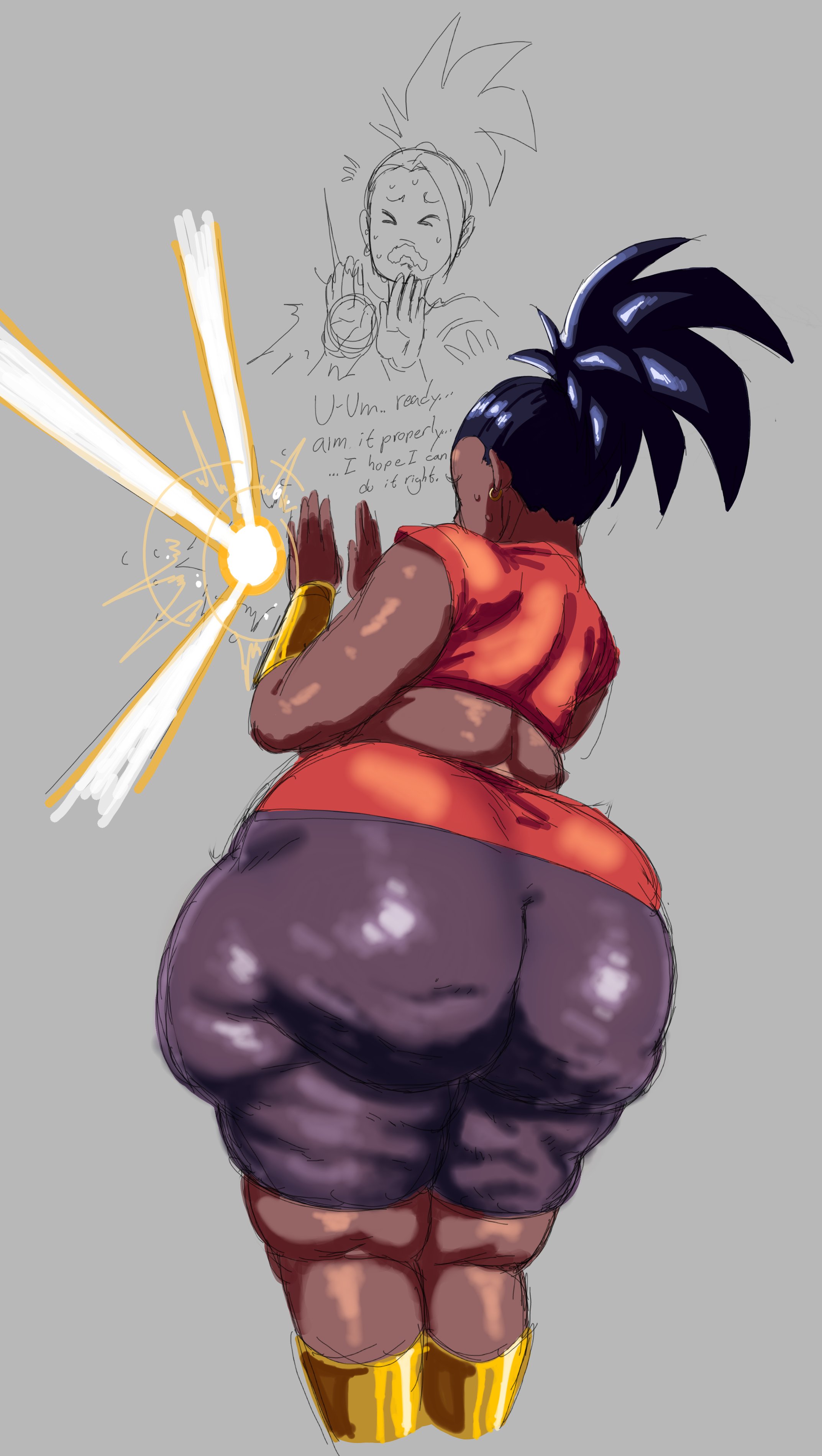 bbw, dragon ball, dragon ball super, fat ass, female, huge ass, isxues, kale