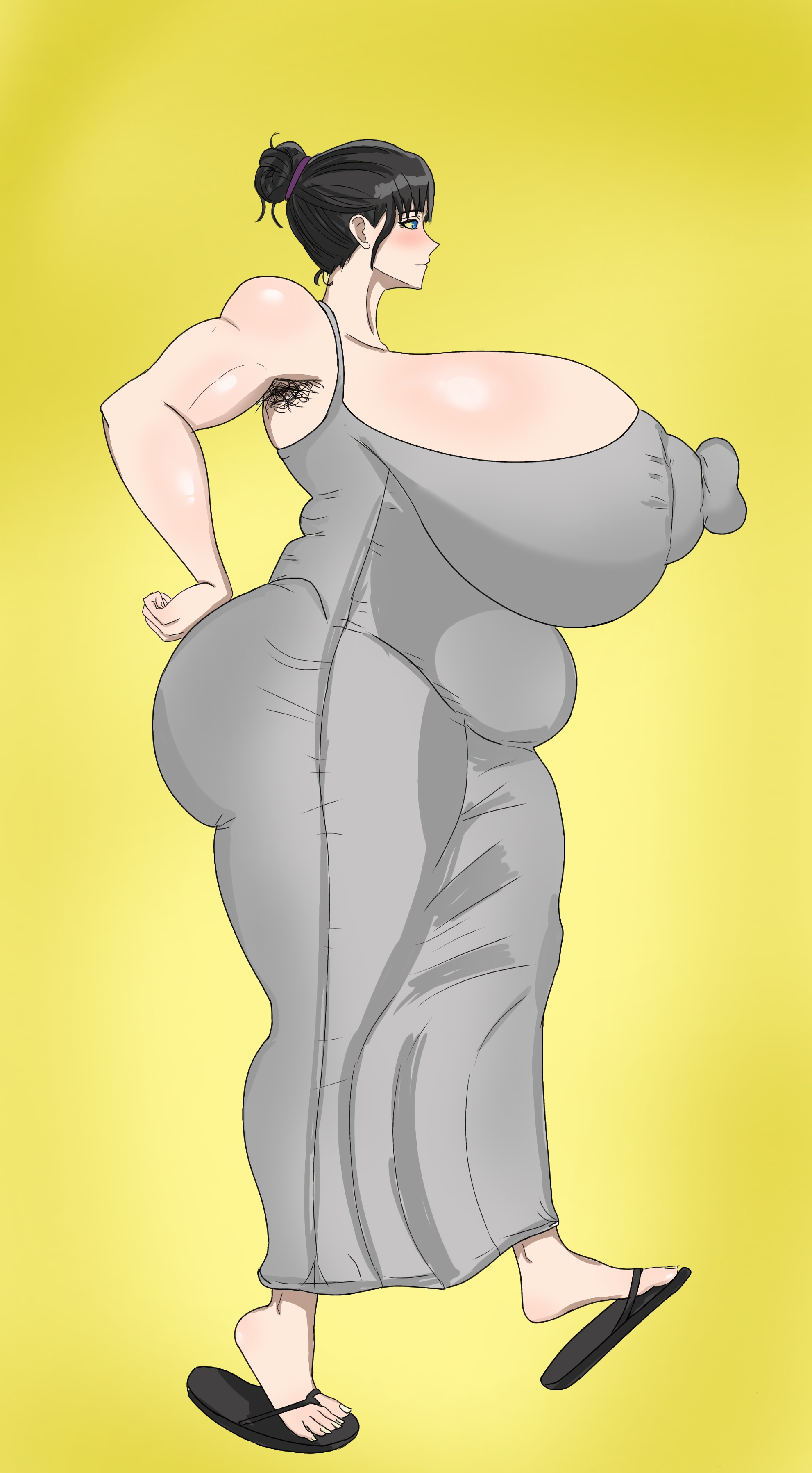 1girls, armpit hair, ass, belly, big ass, big breasts, big nipples, black hair, breasts, curvaceous, curvy, curvy female, curvy figure, dress, fat ass, female, female only, hairy armpits, hairy female, huge ass, huge breasts, huge nipples, massive breasts, milf, muscular, muscular female, oc, original, original character, swixtor4, venus body