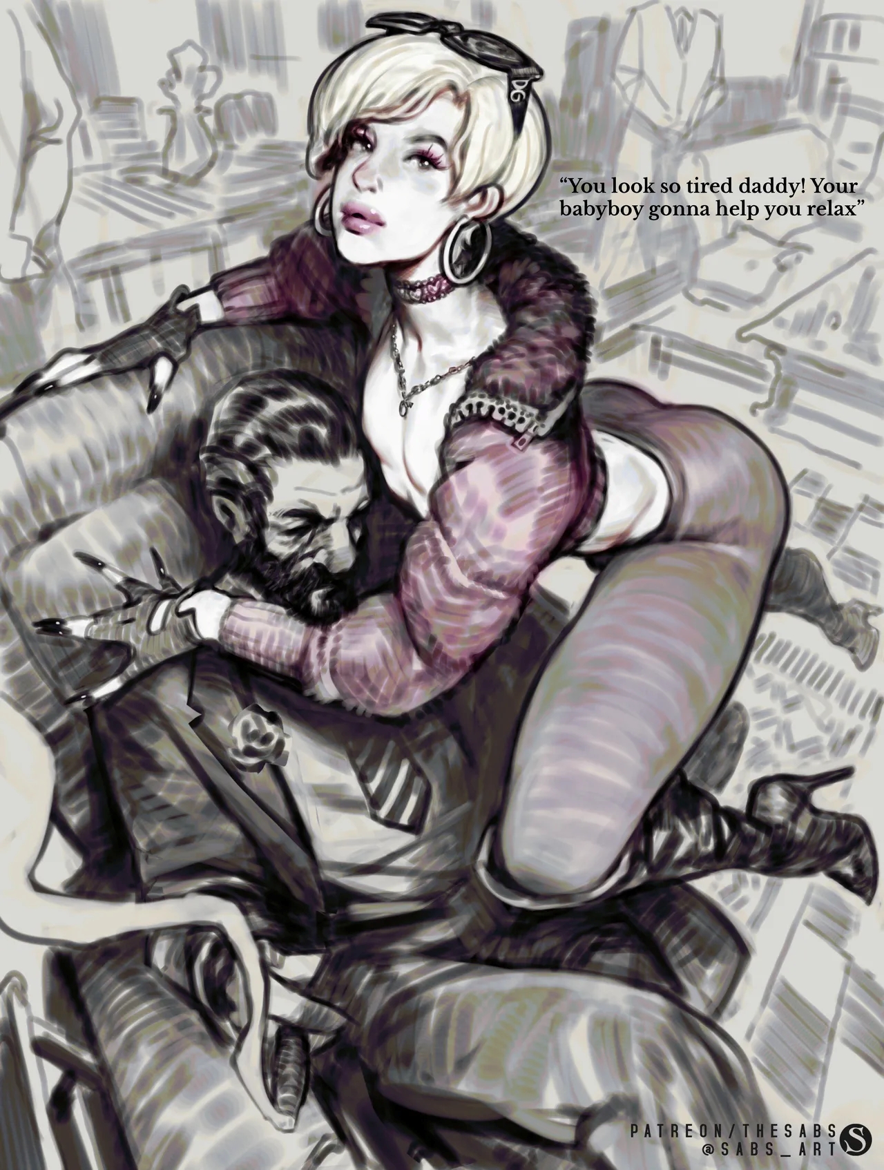 blonde hair, cigar, comforting, designer clothing, femboy, glamour, luxury, sabudenego, sugar baby, sugar daddy, suit
