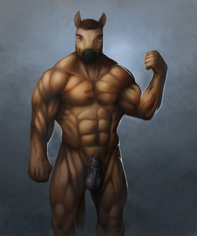 1male animal_genitalia anthro balls equine flaccid fully_sheathed horse horseballs horsecock male male_only mammal morticus muscular muscular_male penis sheath solo