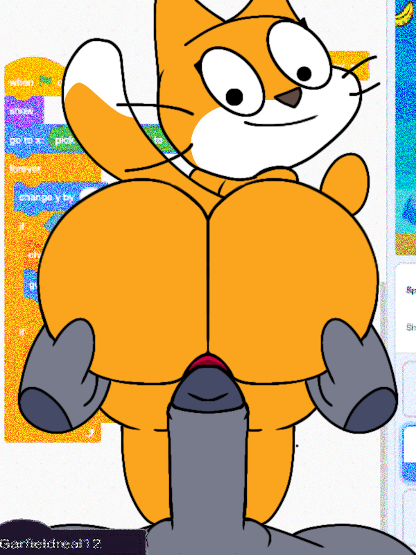 1boy 1boy1girl 1girls beat_banger big_ass cat_ears cat_girl cat_humanoid feline feline_humanoid female female_focus garfieldreal12 grabbing grabbing_ass grabbing_from_behind looking_at_viewer looking_back orange_body orange_fur orange_hair orange_skin png rule_63 scratch scratch_cat thick_thighs tights white_background white_fur white_hair