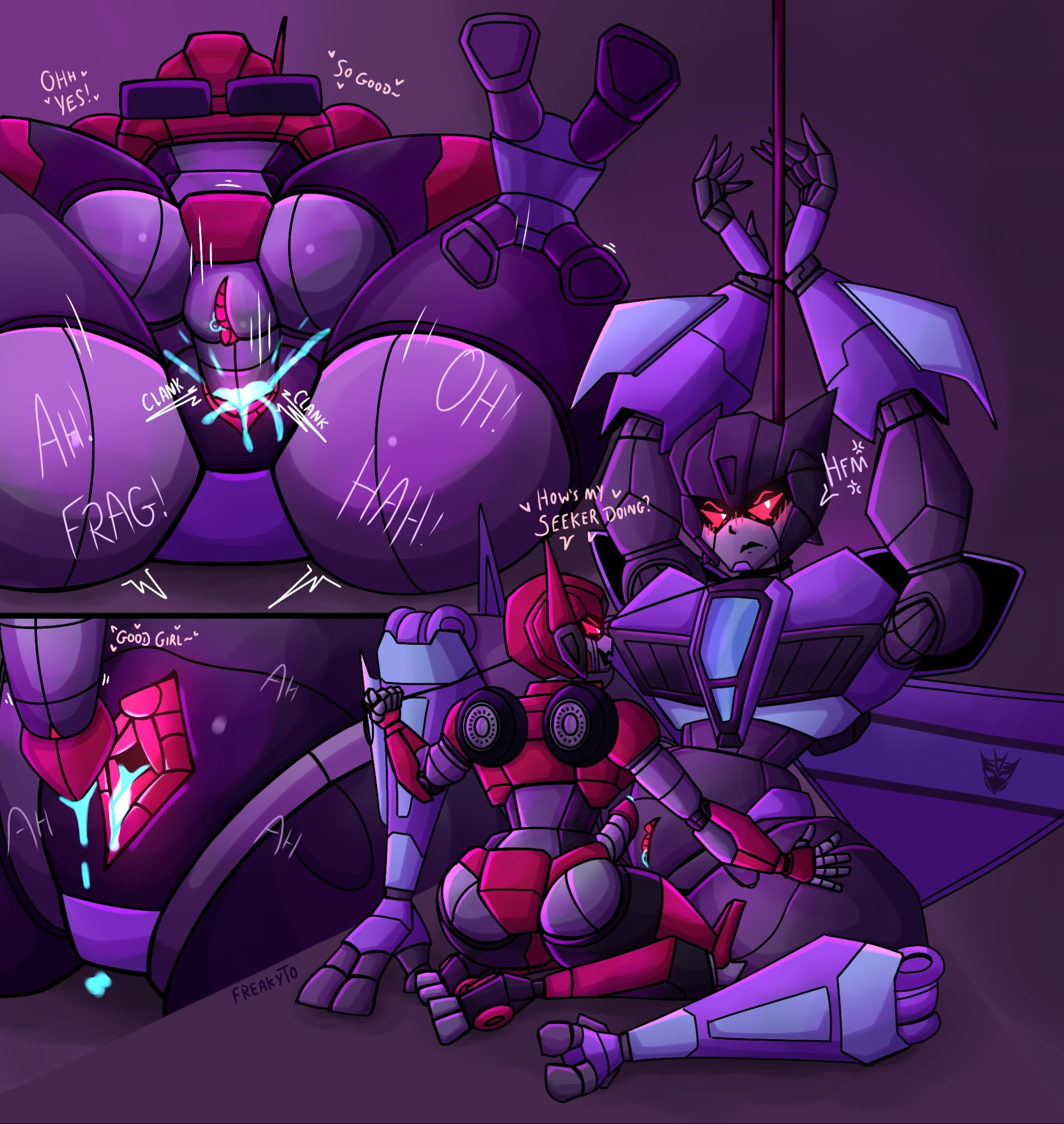 1futa, 1girls, after sex, after vaginal, cum, cum in pussy, cum inside, dominant female, female, freakyyto, futanari, intersex, mating press, pussy, restrained, robot girl, shatter (transformers), slipstream, submissive female, transformers