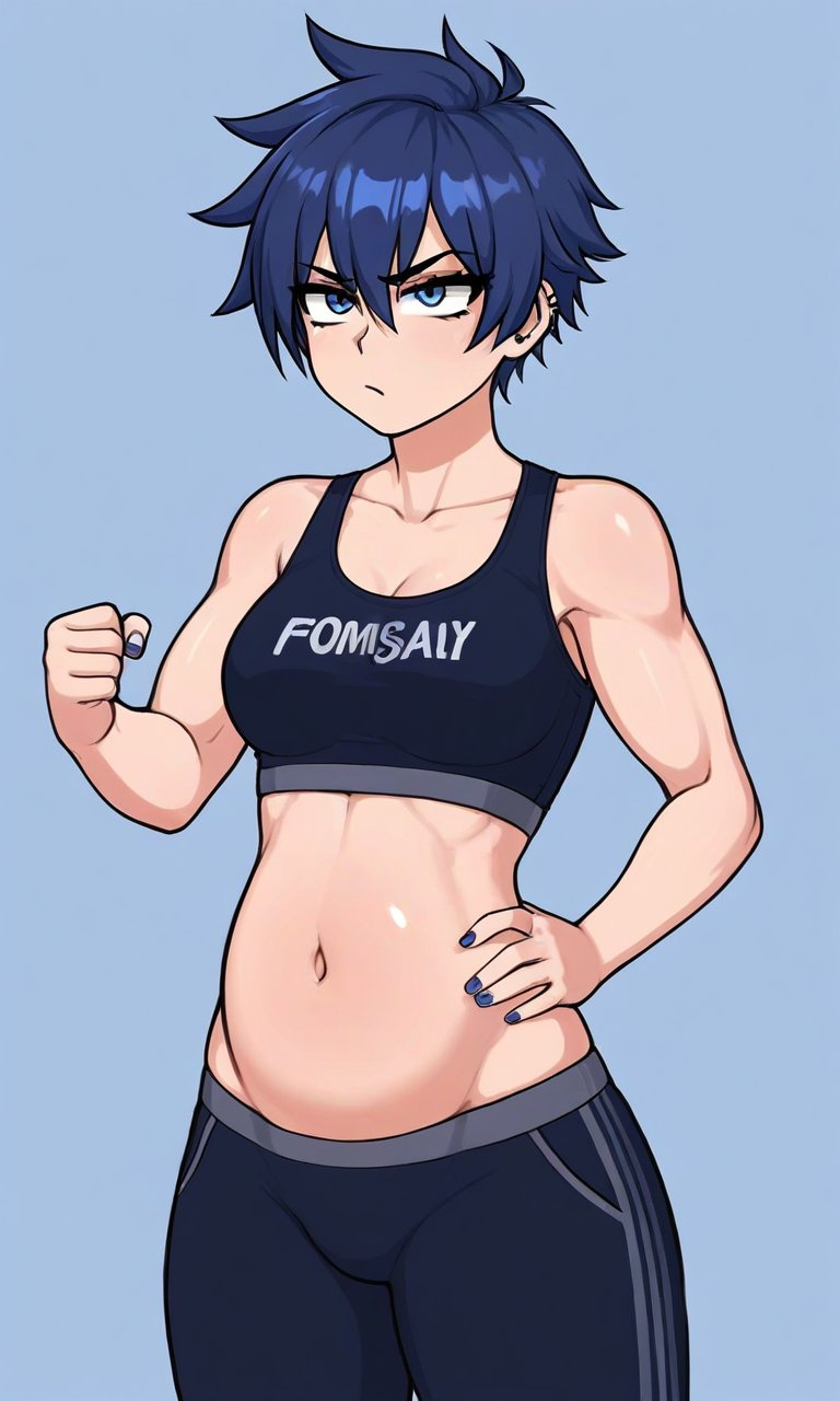 2d ai_generated anime_style belly bodysuit character_kielin hips original original_characters sfw tagme teenager tomboy