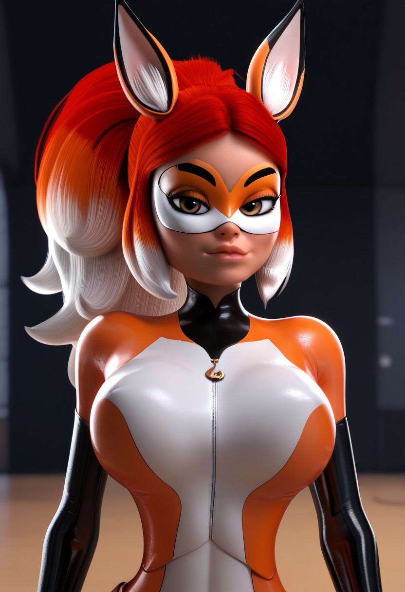 1girls 3d ai_generated alya_cesaire bimbo bodysuit breasts brown_eyes costume disney disney_channel female female_focus female_only furry_ears hard_nipples huge_breasts jpeg mask masked_female miraculous:_tales_of_ladybug_and_cat_noir miraculous_ladybug ponytail red_hair rena_rouge rubber rubber_clothing rubber_gloves rubber_suit self_upload simple_background solo uglyspirit